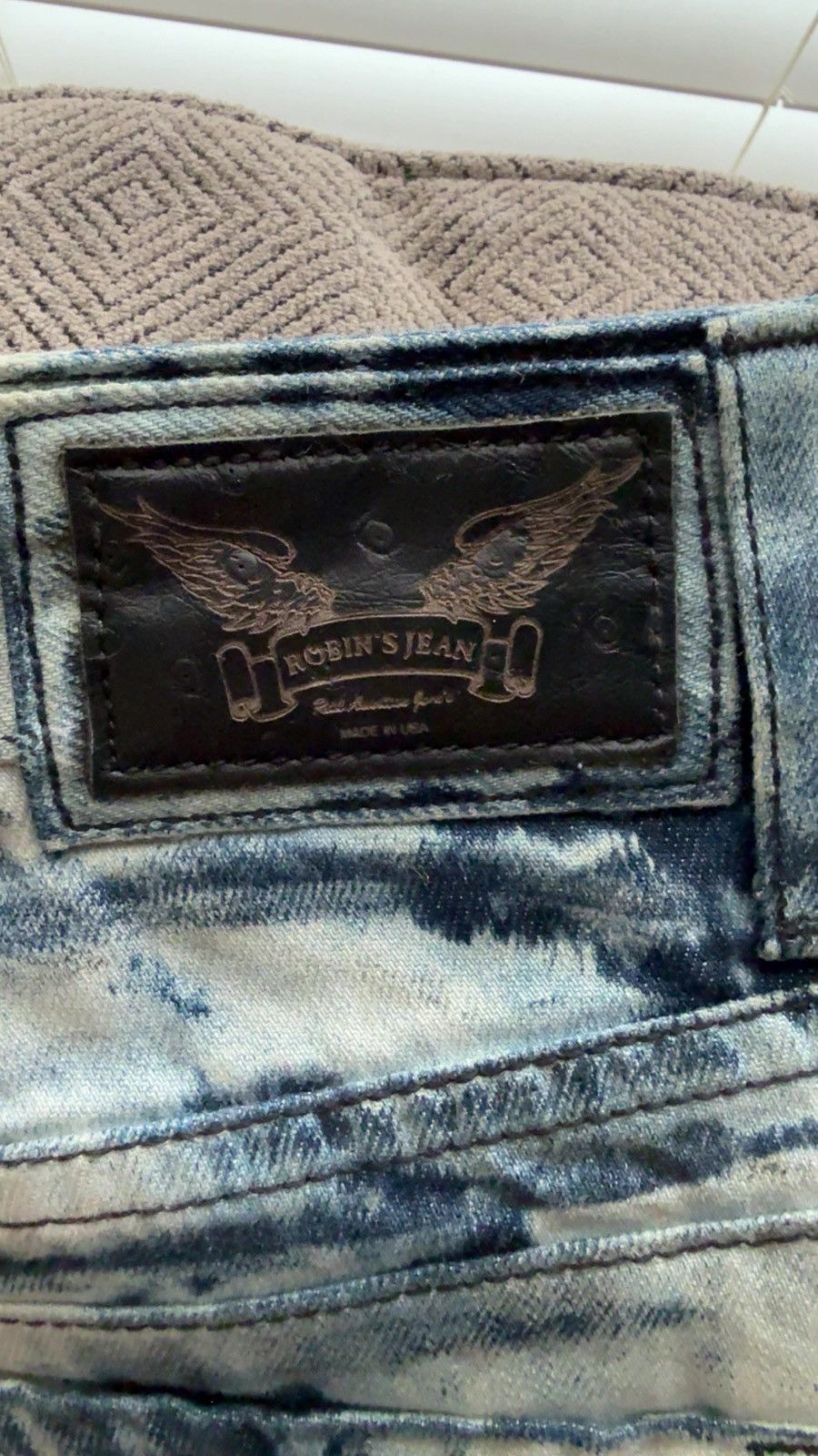 Robins Jeans Robin’s Jean Acid Wash Studded Denim Blue Distressed Size US 38 / EU 54 - 3 Thumbnail