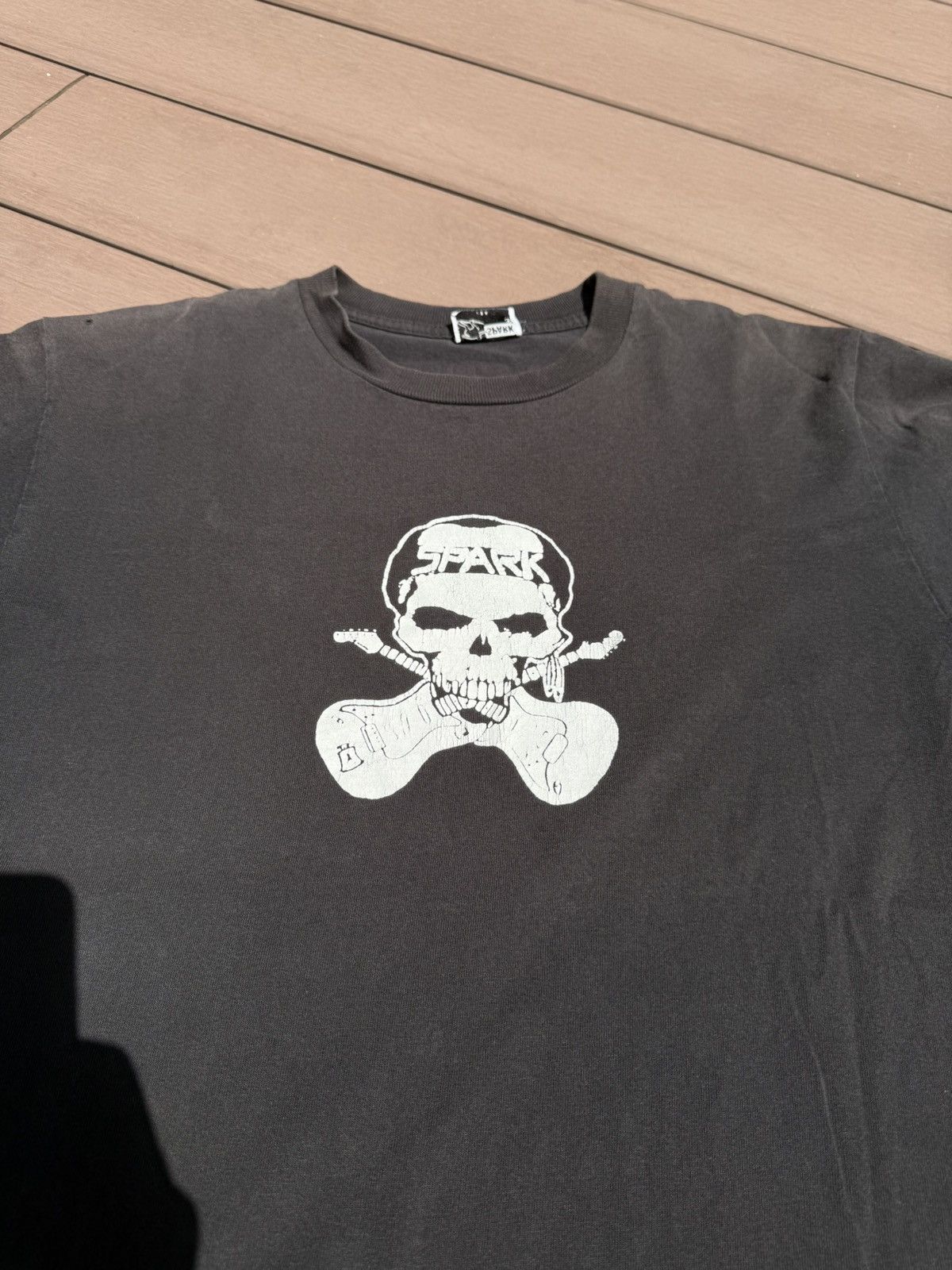 Vintage Spark Skull n Guitar skate tshirt Size US M / EU 48-50 / 2 - 8 Thumbnail
