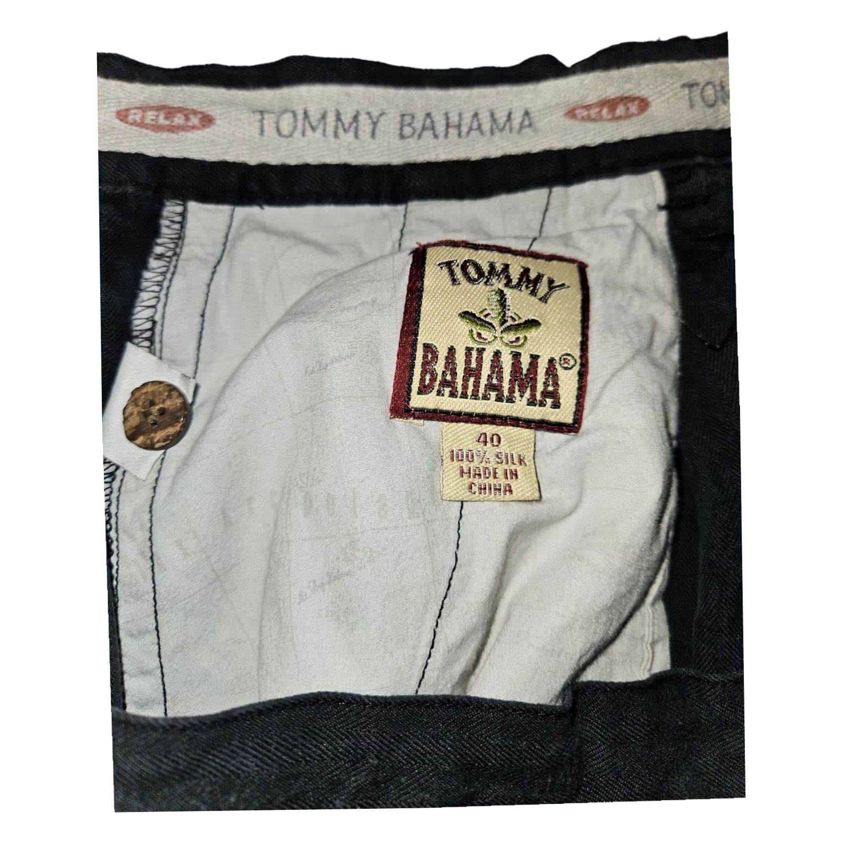Tommy Bahama Tommy Bahama Silk Short Men's 40 Chino Black Pleated Relax Embroidered Vacation Size US 40 / EU 56 - 2 Thumbnail