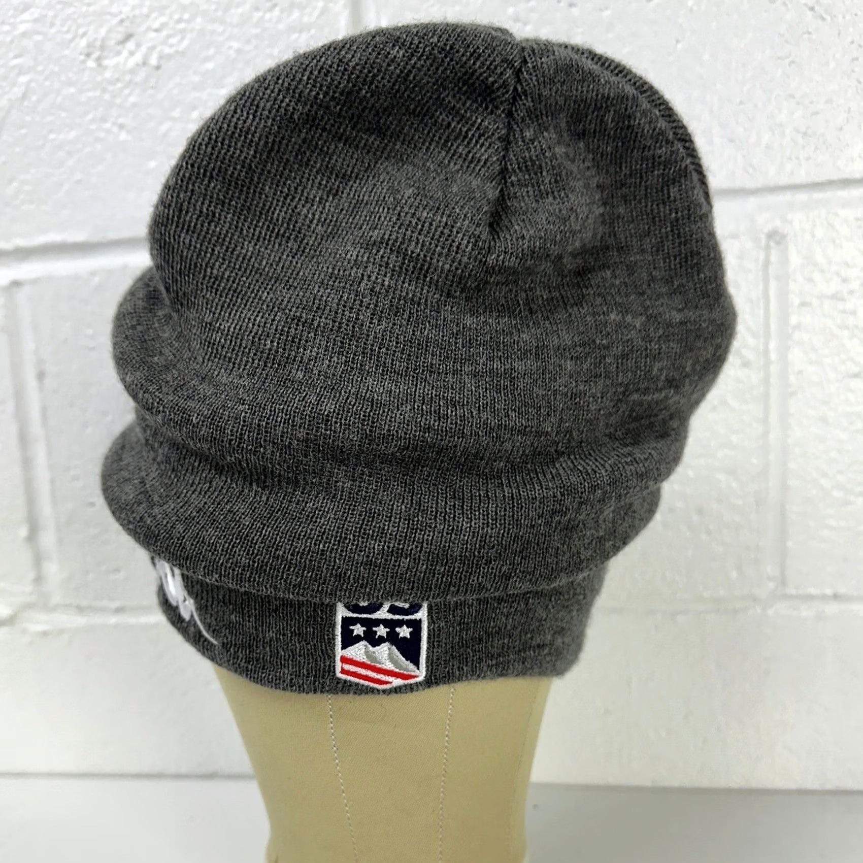 Kappa Kappa Beanie Hat Mens One Size Charcoal USA Embroidered Omini Wool Acrylic Knit Winter Sport / Vintage? No - Classic 6Cento Wabato2 Size ONE SIZE - 6 Thumbnail