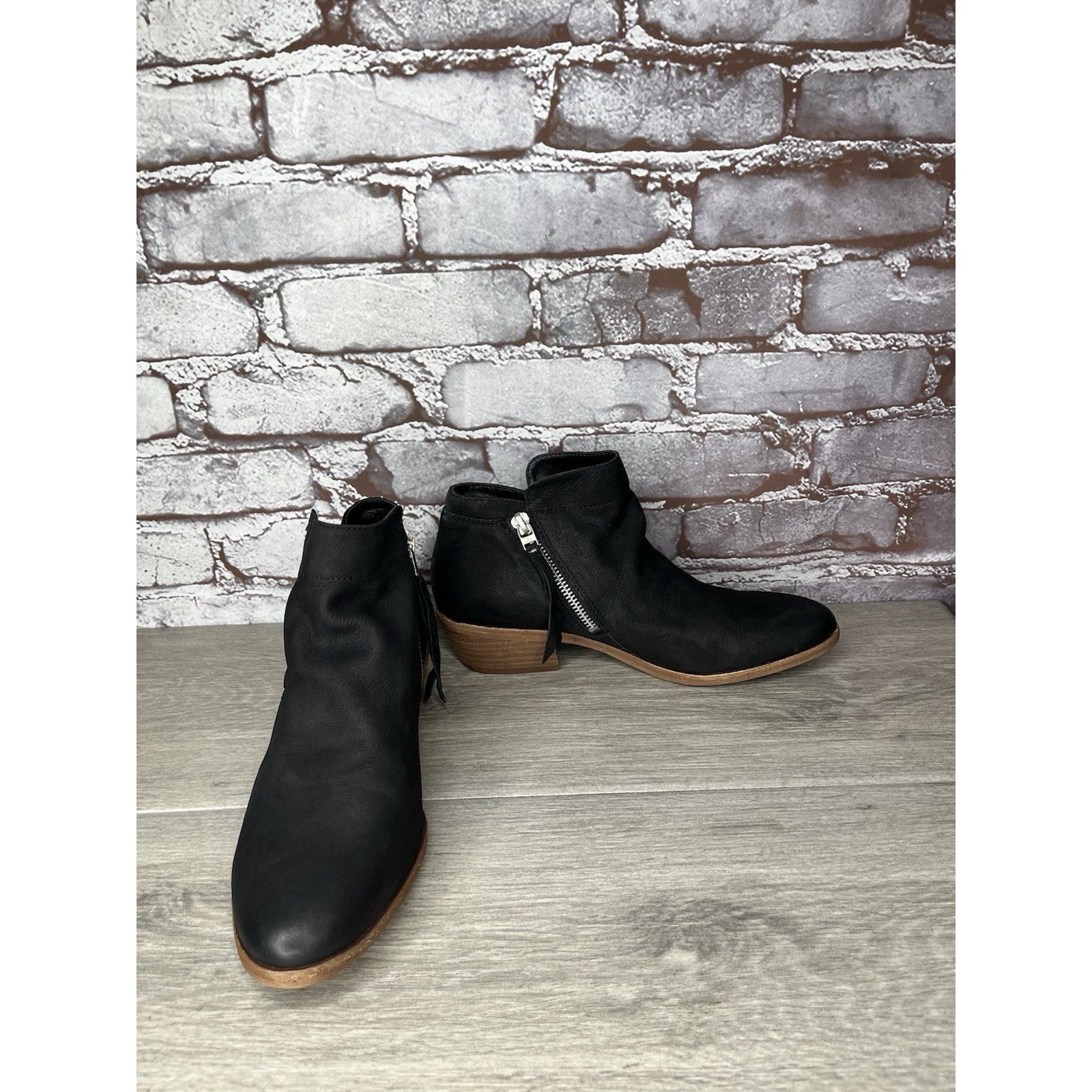 Sam Edelman SAM EDELMAN Packer Black Nubuck Leather Zip Ankle Boots Wome Size US 7.5 / IT 37.5 - 3 Thumbnail