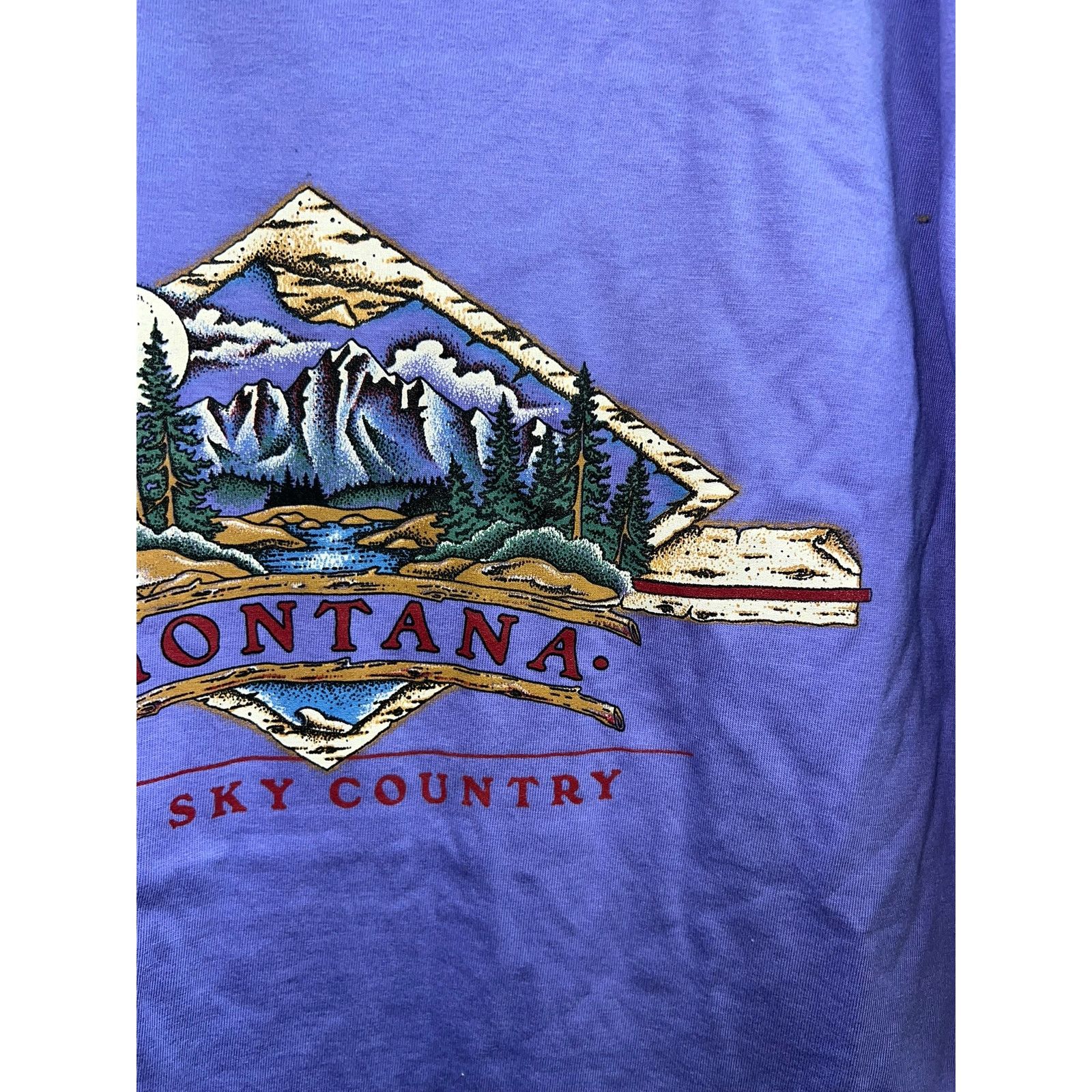 Jerzees Vintage Montana Shirt Big Sky Country Purple Mountain Tee L Size US L / EU 52-54 / 3 - 4 Thumbnail