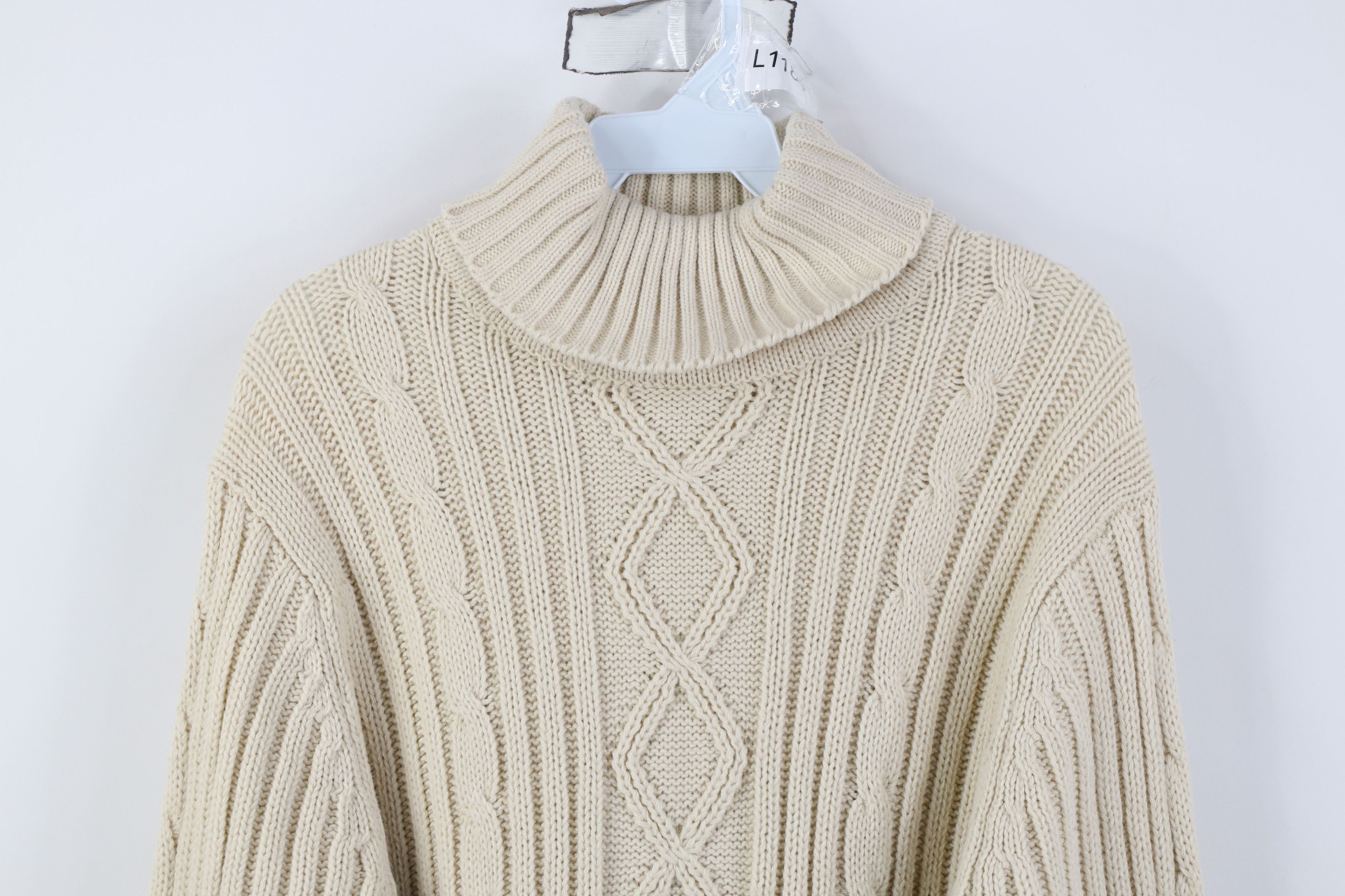 Vintage Vintage 70s Streetwear Knit Fisherman Turtleneck Sweater Size L / US 10 / IT 46 - 2 Thumbnail
