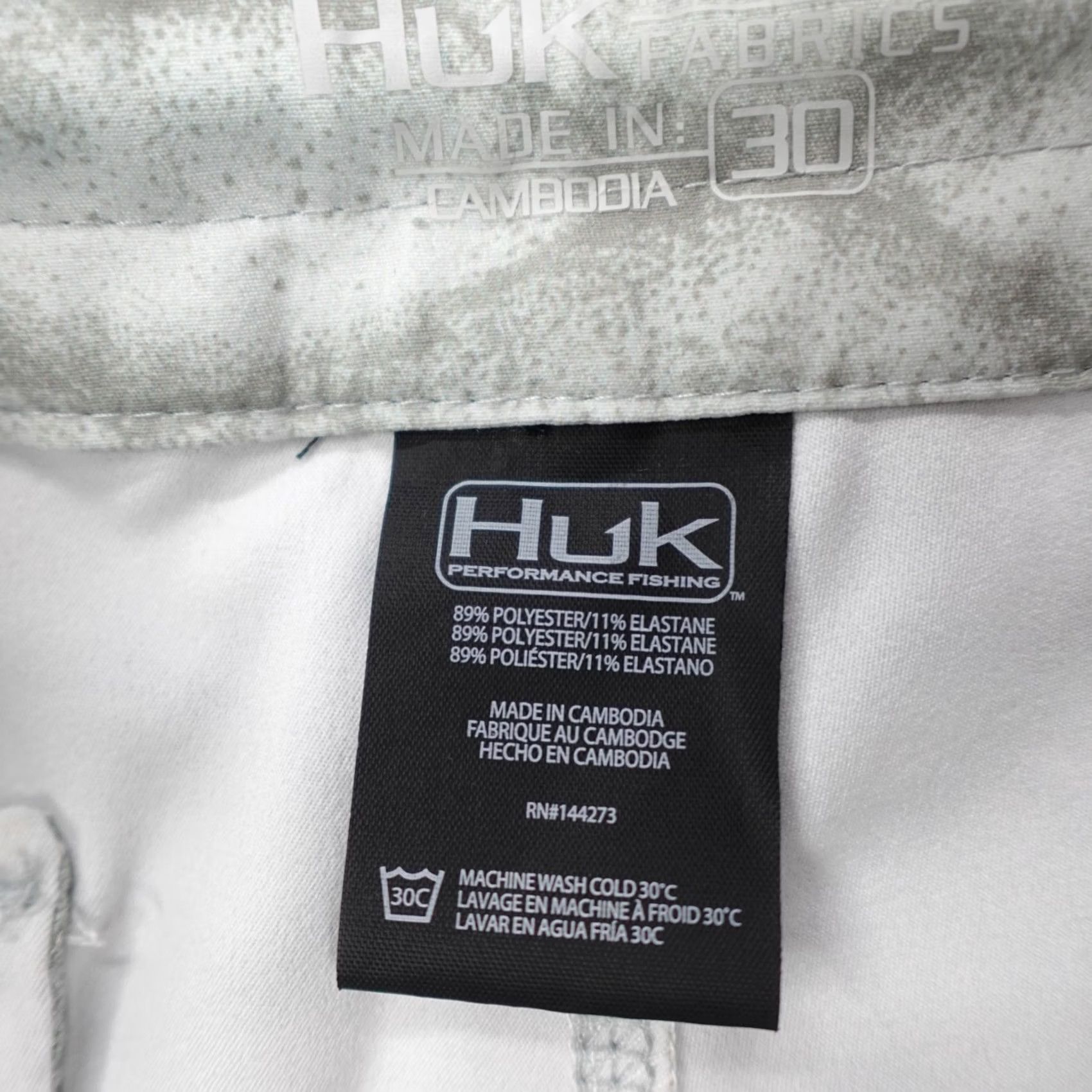 Vintage Huk Pursuit Scaled Dye Boardshort Shorts Grey Below the Knee Men's Size 30 Size US 31 - 4 Thumbnail