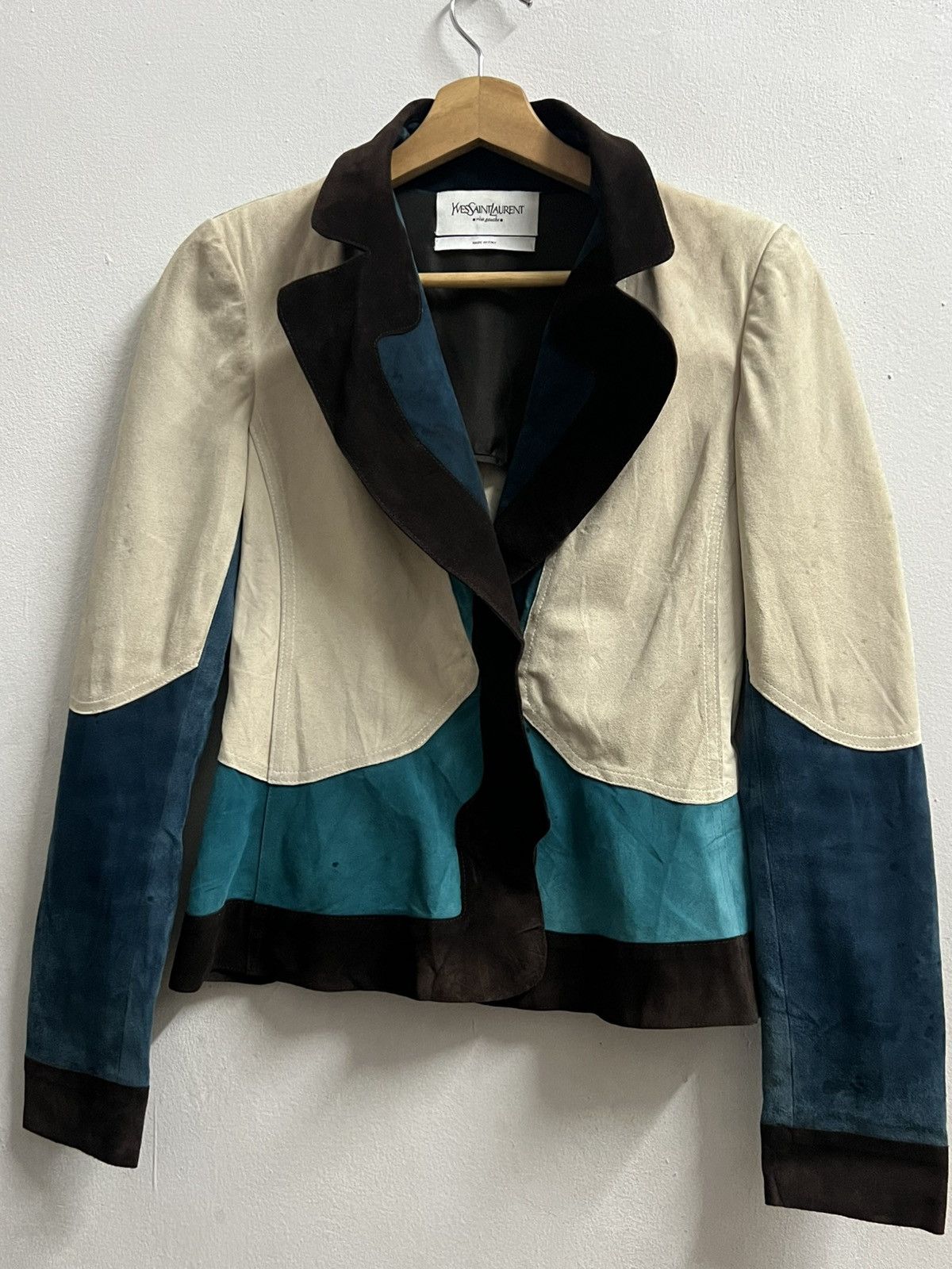 Seditionaries Yves Saint Laurent Multicolour Suede Jacket Size XS / US 0-2 / IT 36-38 - 13 Thumbnail