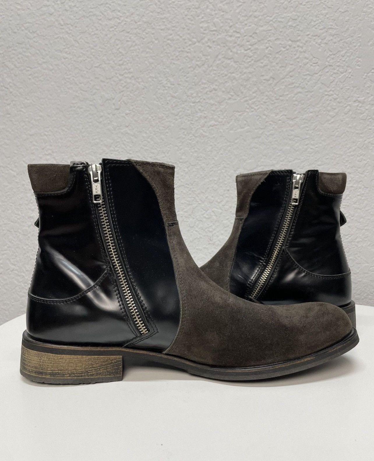 If Six Was Nine AS 98 Vibe Artisan Black Leather Side Zip Ankle Biker Boots Size US 8 / EU 41 - 5 Thumbnail