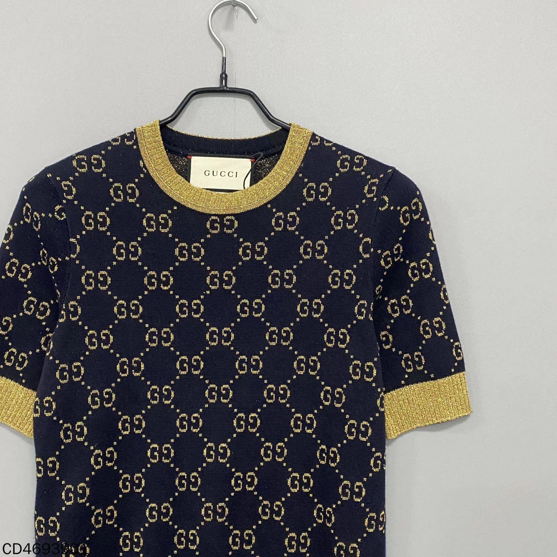 Gucci GUCCI Gold-Thread Jacquard Allover Print Knit Tee Size XS / US 0-2 / IT 36-38 - 2 Thumbnail