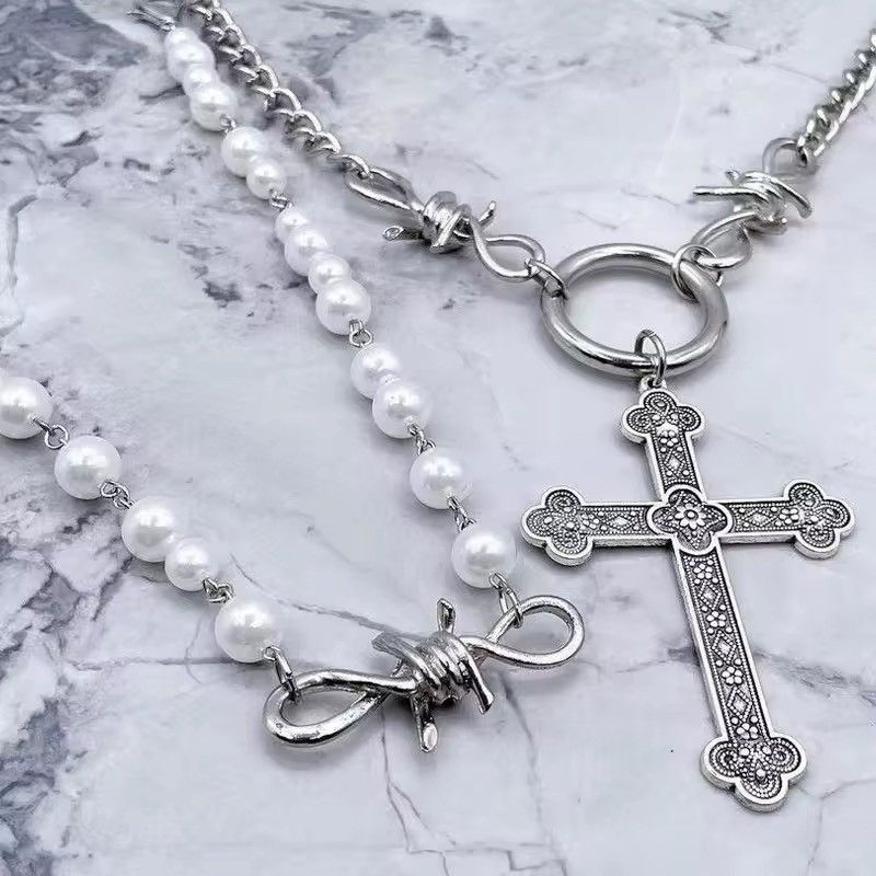 Jewelry Cross Gothic Punk Style Necklace Chain Size ONE SIZE - 2 Thumbnail