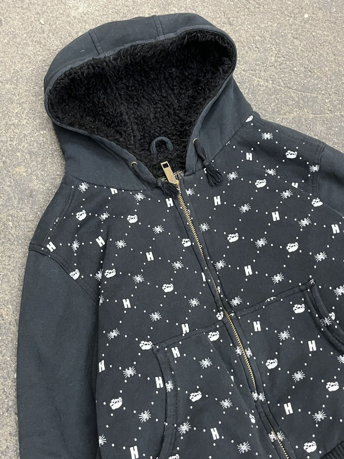 Affliction × Vintage Y2k grunge skull fur hoodie opium skater y2k archival rare Size US L / EU 52-54 / 3 - 3 Thumbnail