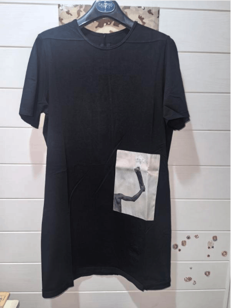 Rick Owens Rick Owens Black Patchwork Short Sleeve T-Shirt Size US L / EU 52-54 / 3 - 1 Thumbnail