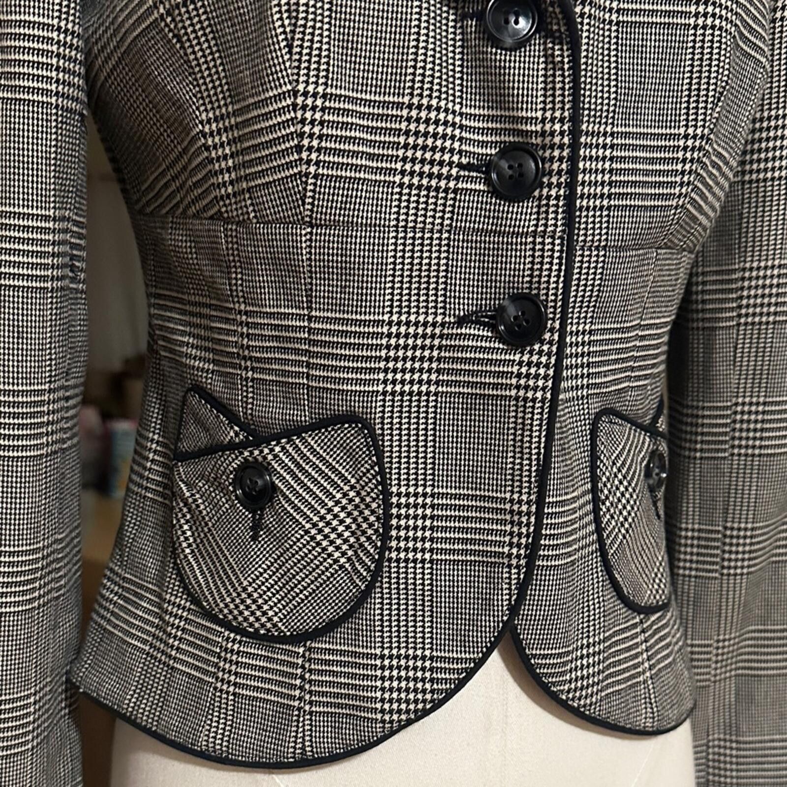 Other Vintage Houndstooth Plaid Blazer Size S / US 4 / IT 40 - 2 Thumbnail