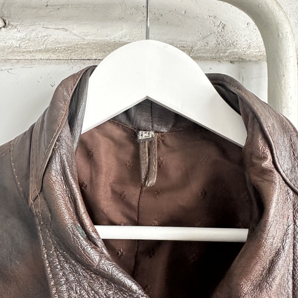 Japanese Brand × Leather Vintage Japanese Style Leather Jacket 90s Crazy Fit Y2K Size US M / EU 48-50 / 2 - 8 Thumbnail