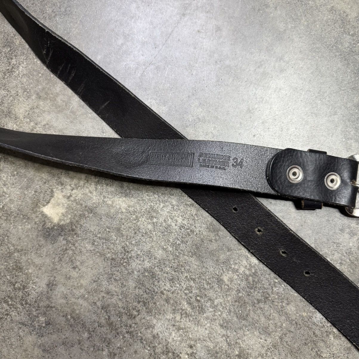 Vintage vintage black leather harley davdison stamped belt Size 34 - 5 Thumbnail