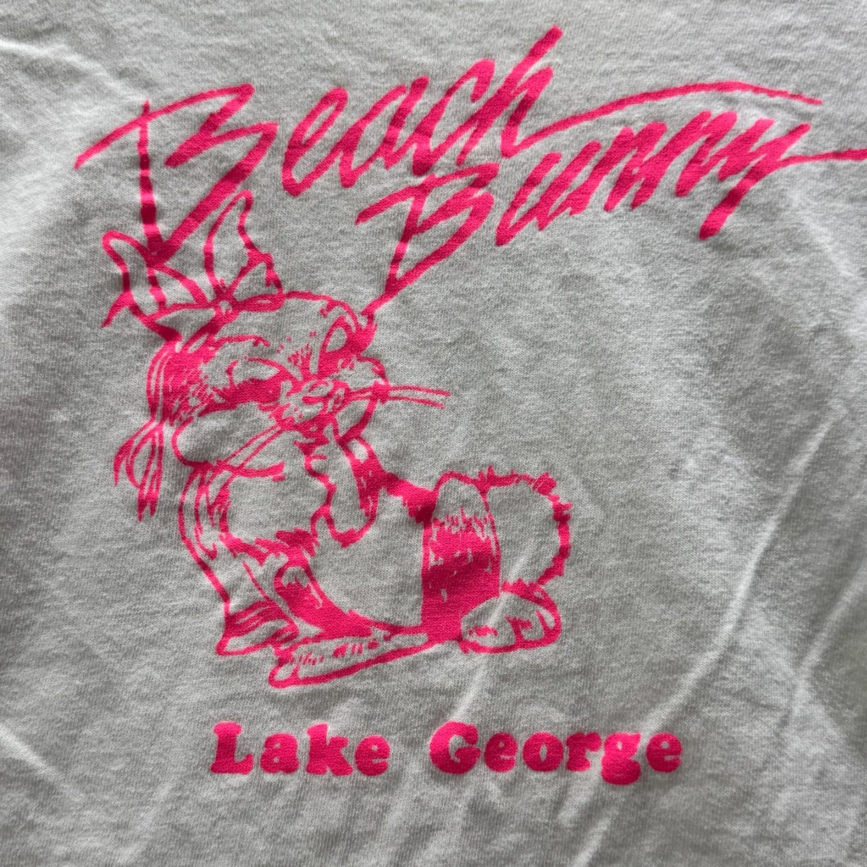 George VINTAGE Beach Bunny Shirt Mens M White Lake George Graphic Tee Crewneck 90s y2k Size US M / EU 48-50 / 2 - 3 Thumbnail