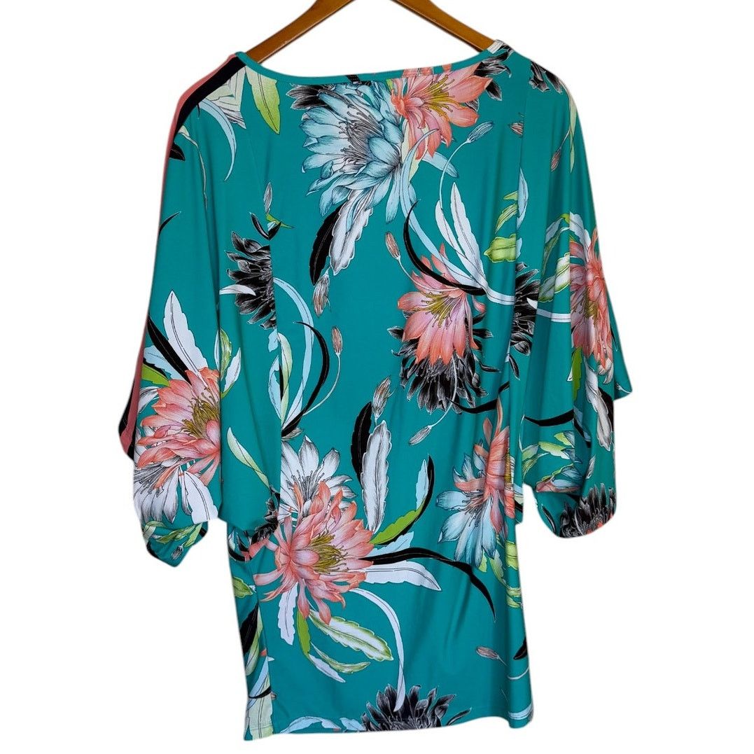 Trina Turk Trina Turk Swim Cover Up Women Small Teal Blue Shangri Size ONE SIZE - 6 Thumbnail
