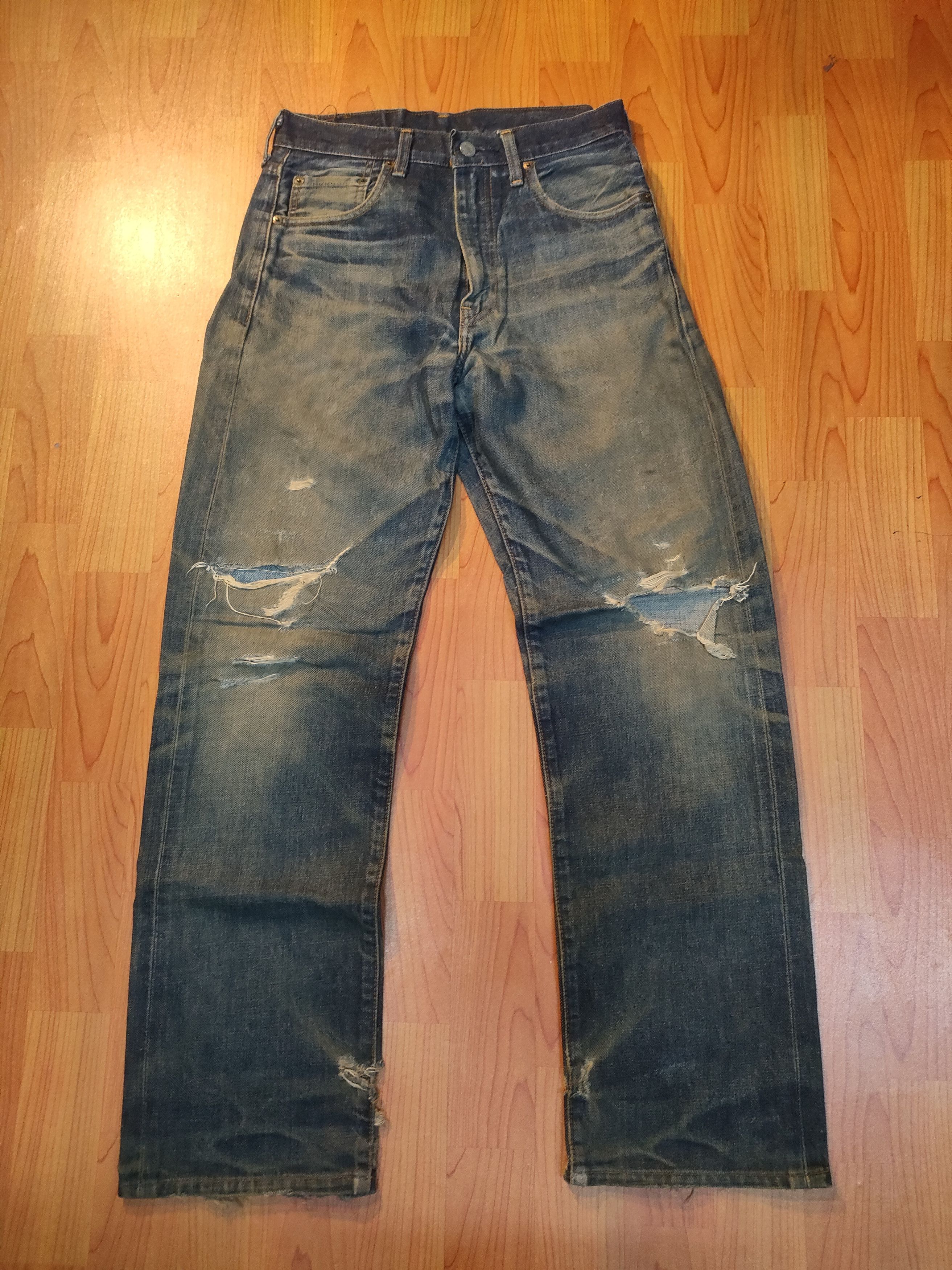 Levi's Vintage Clothing Distressed Levi's 502 Selvedge Jeans Size US 29 - 1 Thumbnail