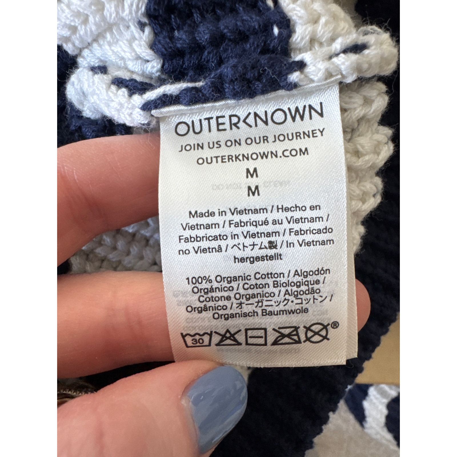 Outerknown OUTERKNOWN MONTAUK SWEATER Navy White Stripe Organic Cotton Size M / US 6-8 / IT 42-44 - 9 Thumbnail