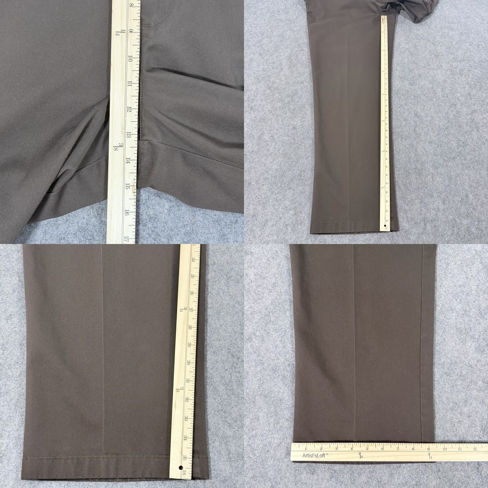 Vintage L.L.Bean Natural Fit Casual Dress Pants Men's Size 42x36 Brown Regular Rise 13.25" Inseam 36" Cotton Zip Front Front Flat Front Pockets Slim Straight Size US 42 / EU 58 - 10 Thumbnail