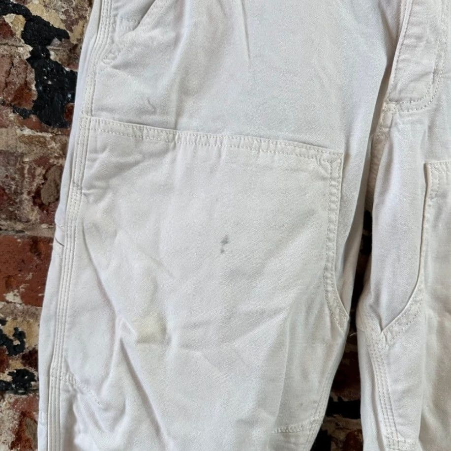 Carhartt VINTAGE Carhartt Men’s Double Knee Workwear Pants 30x30 White Cream Mens Pants Carhartt 5-Pocket Design Cotton Workwear Size US 30 / EU 46 - 4 Thumbnail