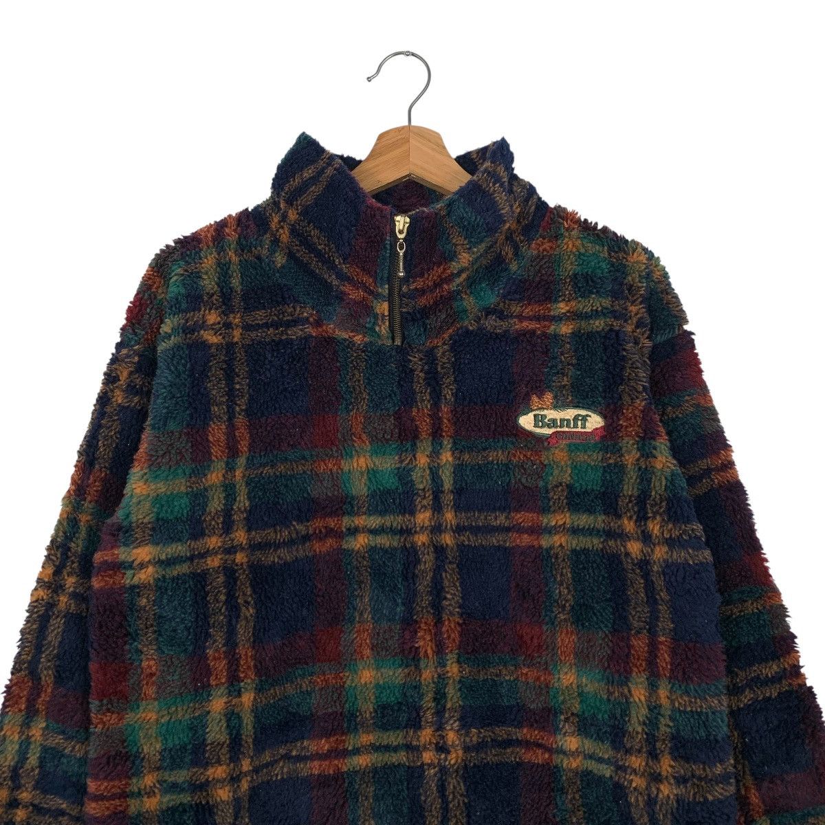 Vintage BANFF CANADA Tartan Turtleneck Pullover Fleece #1673-C74 Size US XS / EU 42 / 0 - 2 Thumbnail