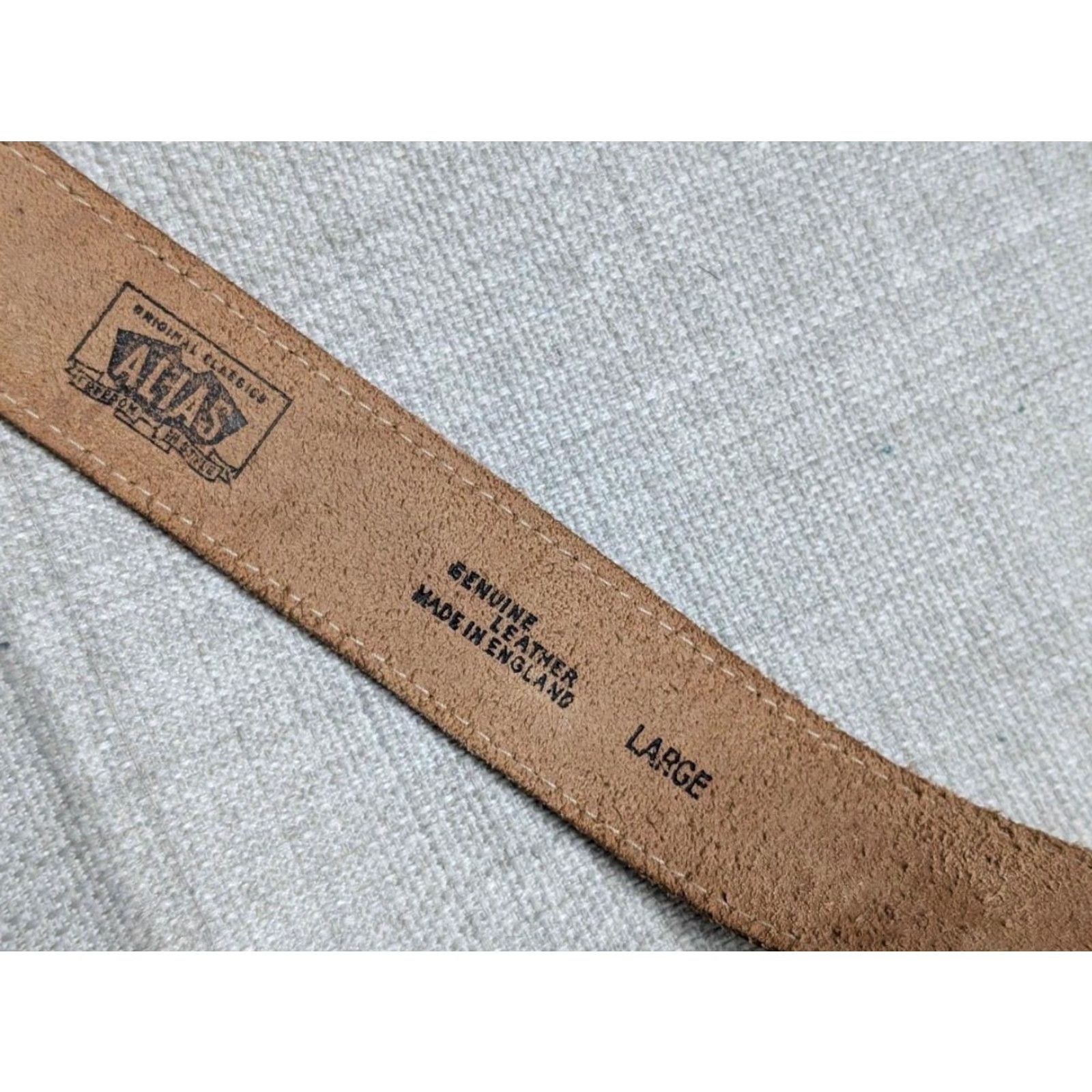 Vintage VINTAGE Atlas WESTERN BELT Ranger Belt ENGLAND cowhide leather 36 Brown Mens Belt 35/36 Western Ranger Size 36 - 6 Thumbnail
