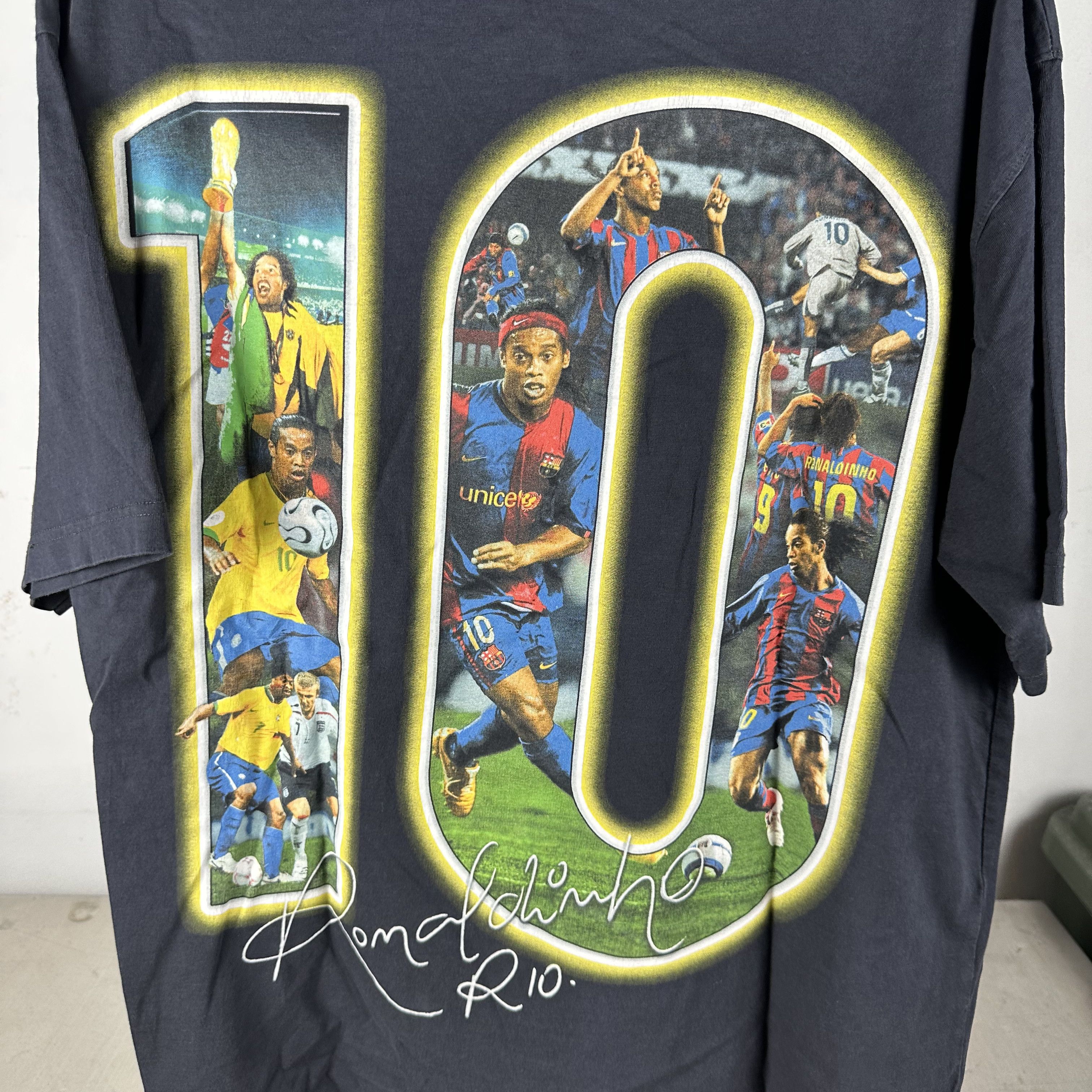 Vintage Marino Morwood Ronaldinho Gaucho Soccer Rap T-Shirt Size US XL / EU 56 / 4 - 4 Thumbnail