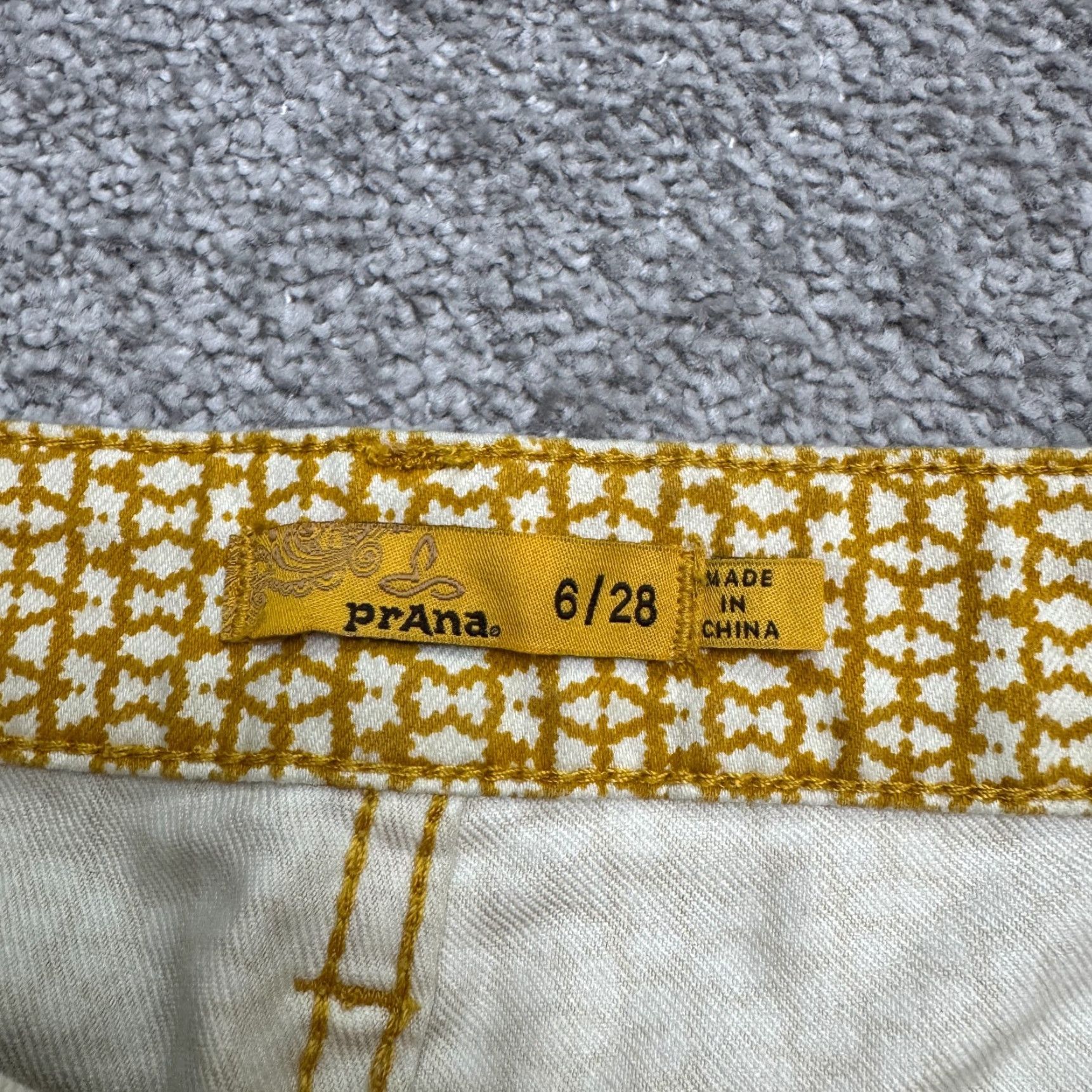 Prana Prana Kara Geometric Organic Cotton Skinny Pants Womens 6 28 Yellow Stretch Size 28" / US 6 / IT 42 - 7 Thumbnail