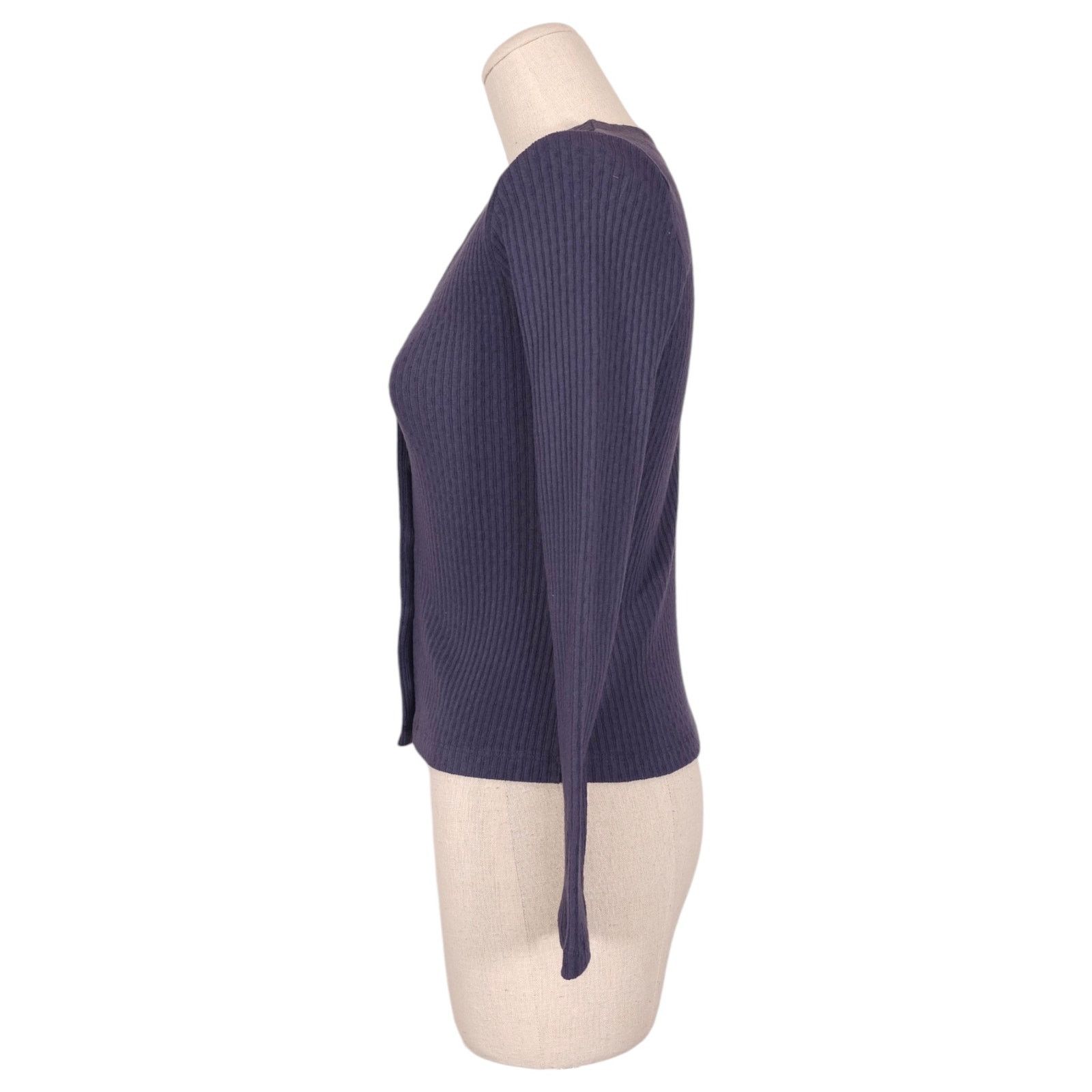 Other Amour Vert Brigitte Ribbed Button Front Cardigan Blue Sz XXS Size XXS / US 00 / IT 34 - 2 Thumbnail