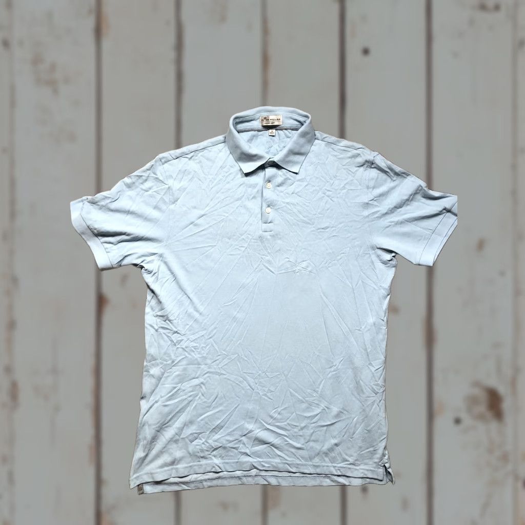 Peter Millar Peter Millar Polo Shirt Mens M Blue Solid Golf Cotton Blend Short Sleeve Size US M / EU 48-50 / 2 - 1 Thumbnail