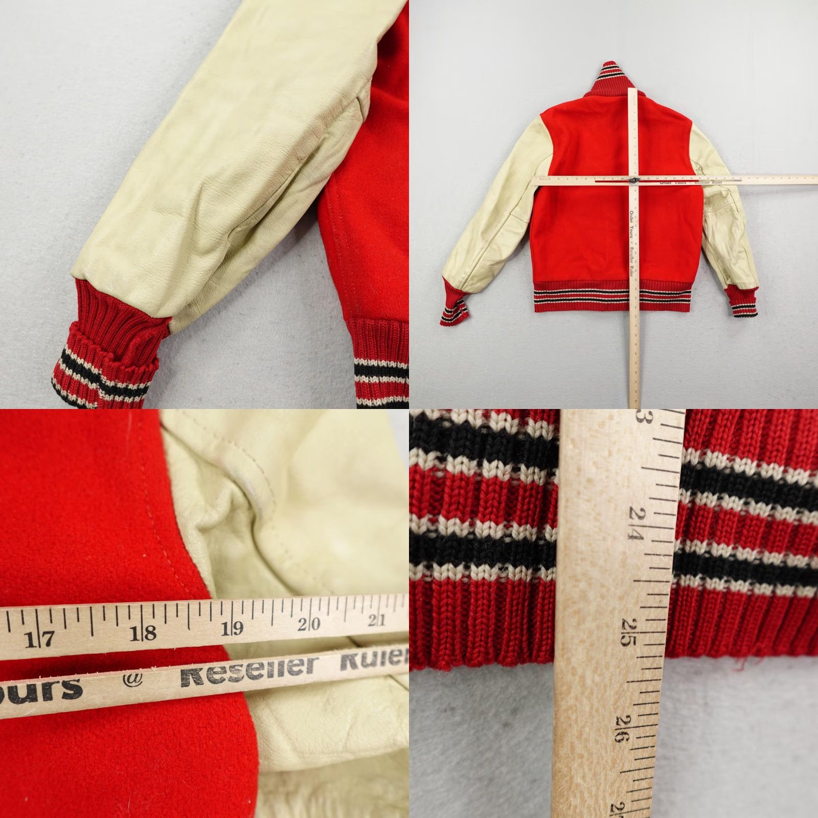 Vintage VINTAGE Skookum Letterman Jacket Men 38 Red Varsity 70s Chain Stitch Soccer Coat Size US XXS / EU 40 - 8 Thumbnail