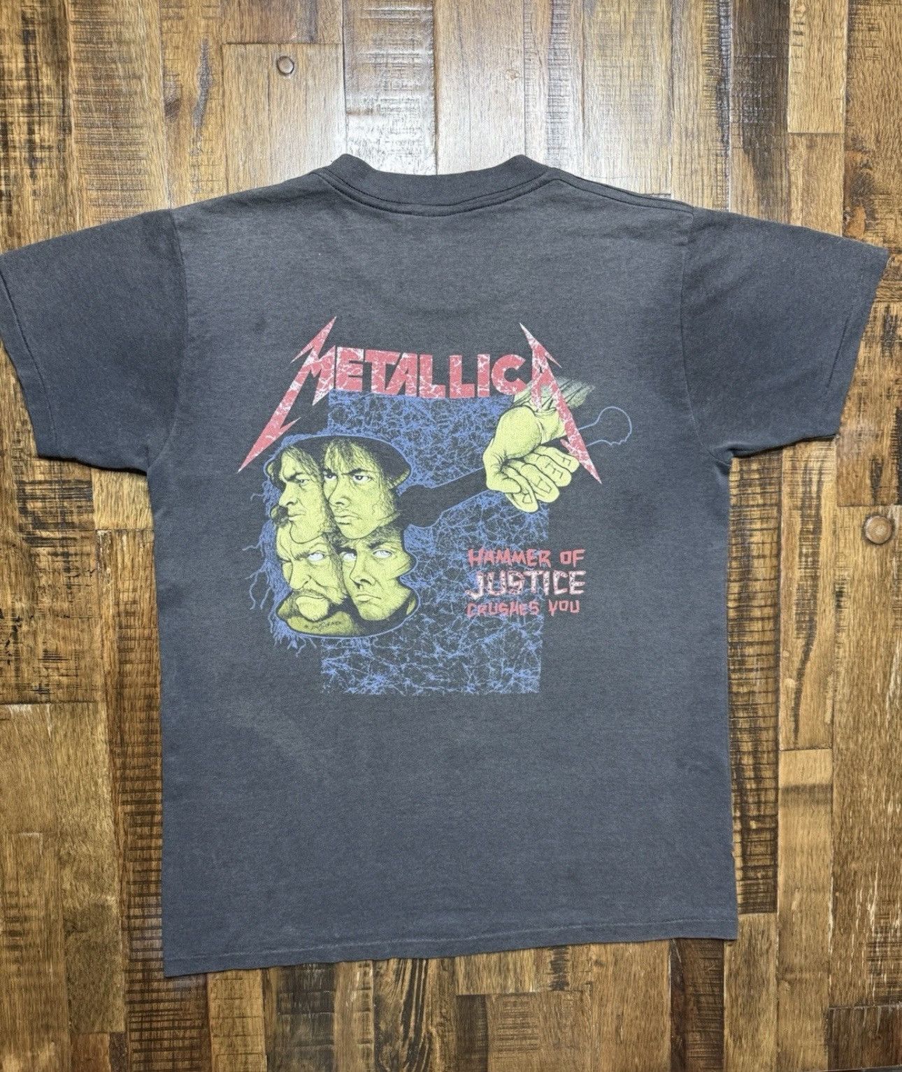 Metallica 1988 Metallica Damaged Justice Tour Tee Hugger Tag Size US L / EU 52-54 / 3 - 4 Thumbnail