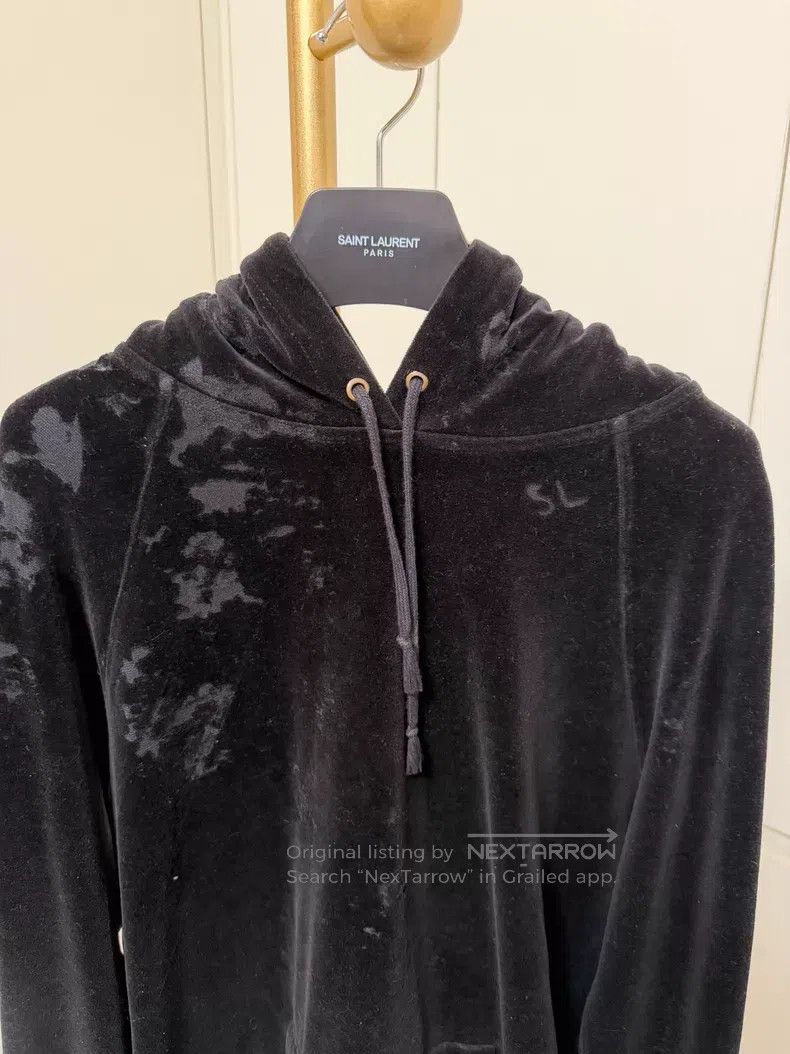 Saint Laurent Paris Saint Laurent Paris Black Velvet Hoodie XL Size i Size US XL / EU 56 / 4 - 4 Thumbnail