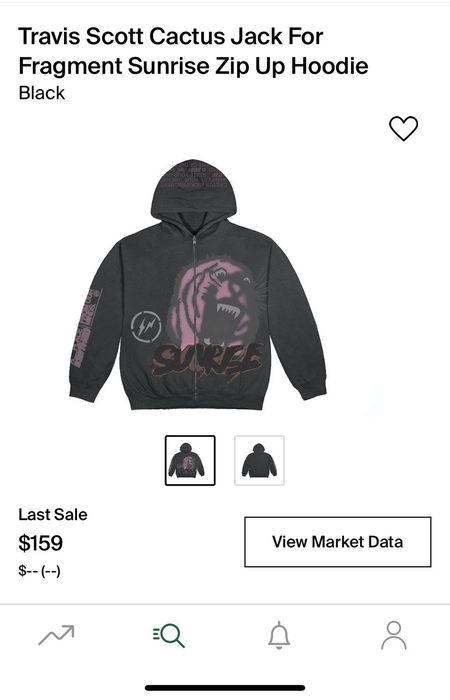 travis scott cactus jack for fragment sunrise zip up hoodie