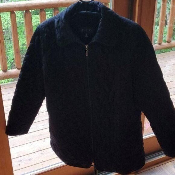 Vintage Braetan Unisex Sz. 1X Quilted Black Full Zippered Collared C Size US XL / EU 56 / 4 - 1 Thumbnail