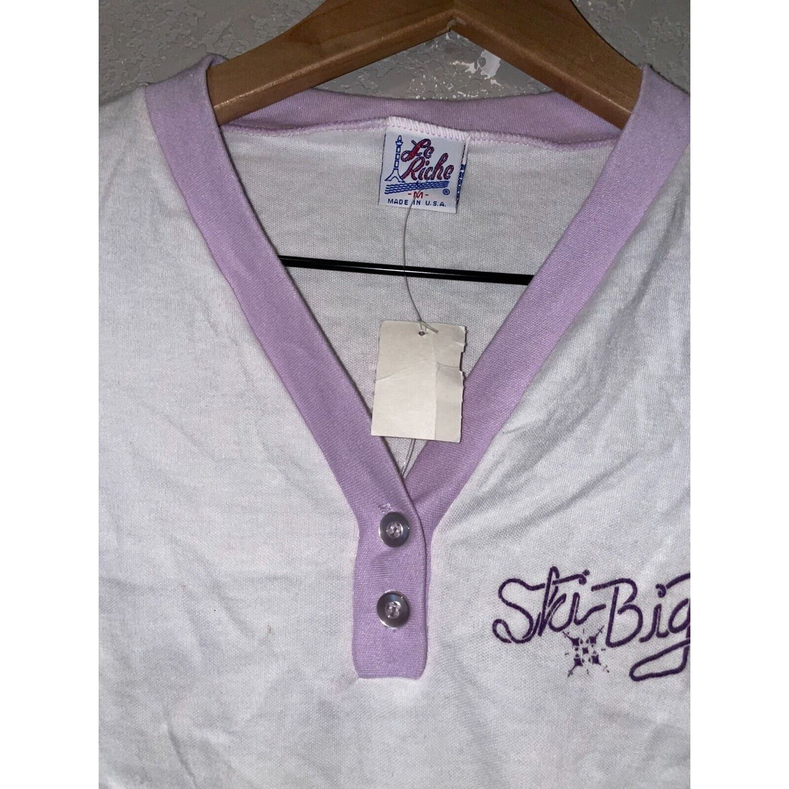 Vintage Vintage Womens Ski Big Sky Shirt Montana Tee Top Le Riche Size M / US 6-8 / IT 42-44 - 6 Thumbnail