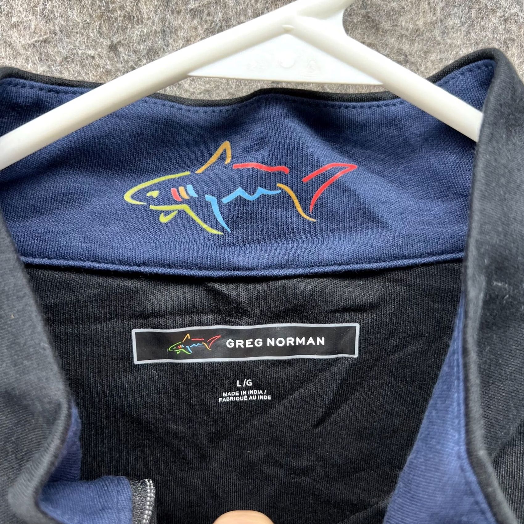 Logo 7 Greg Norman Sweatshirt Men's Large Half Zip Pullover Fleece Logo Knit Golf 1/2 Zip Black Cotton Size US L / EU 52-54 / 3 - 6 Thumbnail