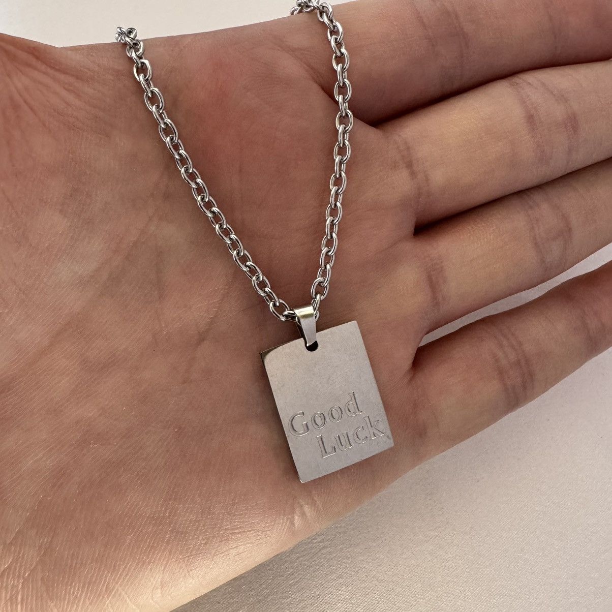 Other Geometric Square Good Luck Pendant Necklace for Men Women Size ONE SIZE - 3 Thumbnail
