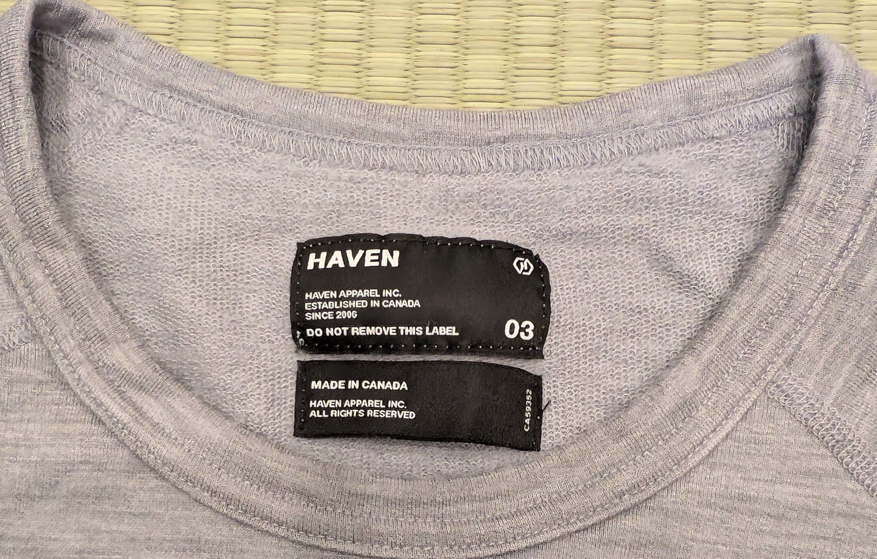 Haven HVN-CS0109 100% Wool Sweatshirt Made in Canada