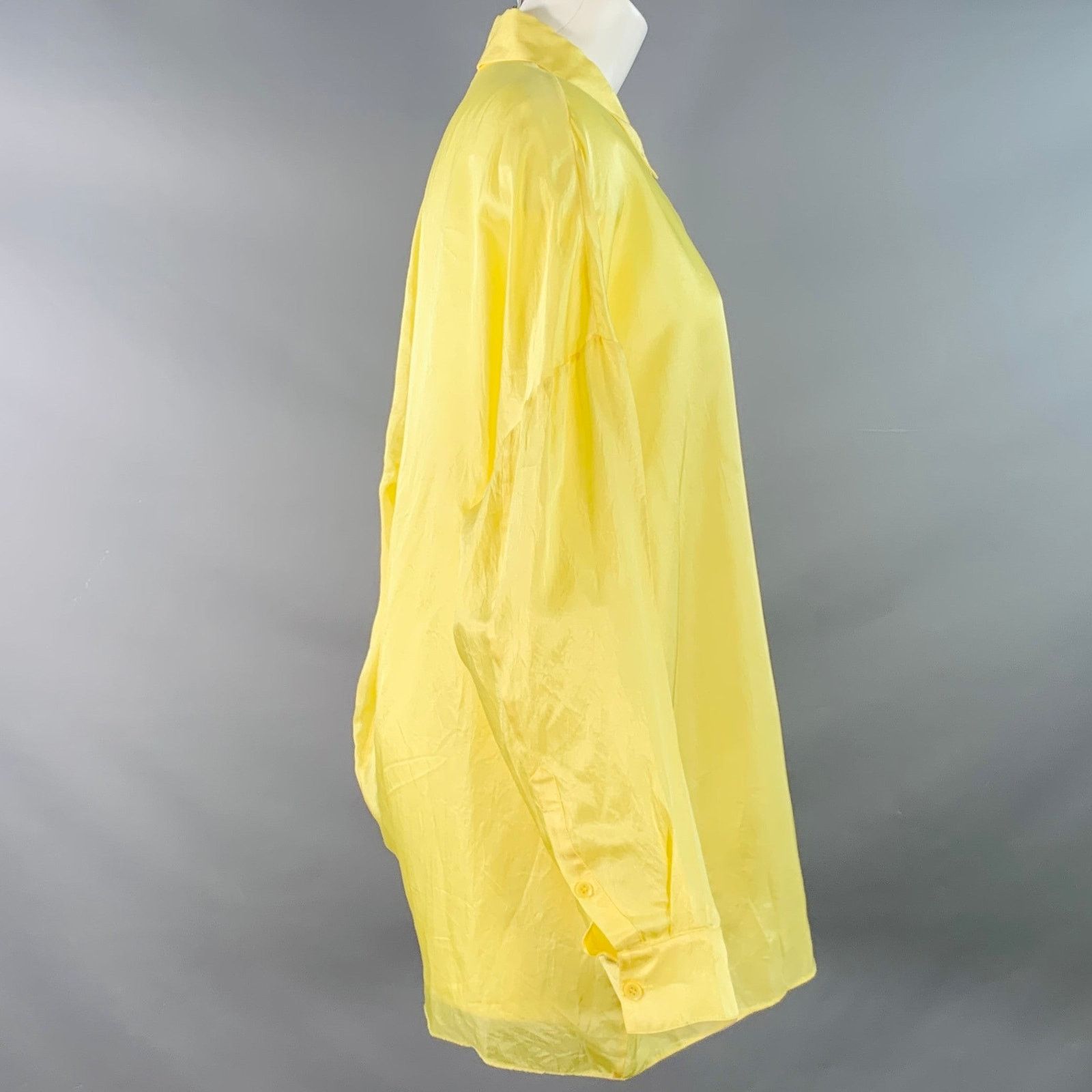 Tibi TIBI Size M Yellow Acetate Oversized Button Up Shirt Size M / US 6-8 / IT 42-44 - 2 Thumbnail