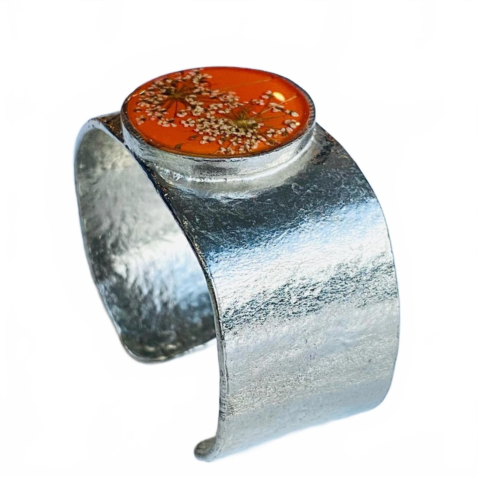 Other Shari Dixon Pressed Flower Orange Cuff Bracelet Size ONE SIZE - 3 Thumbnail