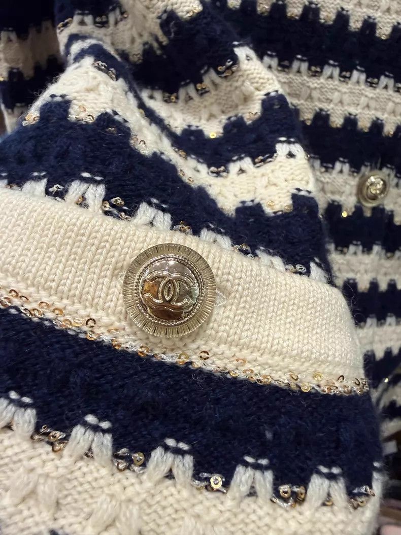 Chanel Chanel Striped knitted jacket Size XS / US 0-2 / IT 36-38 - 4 Thumbnail