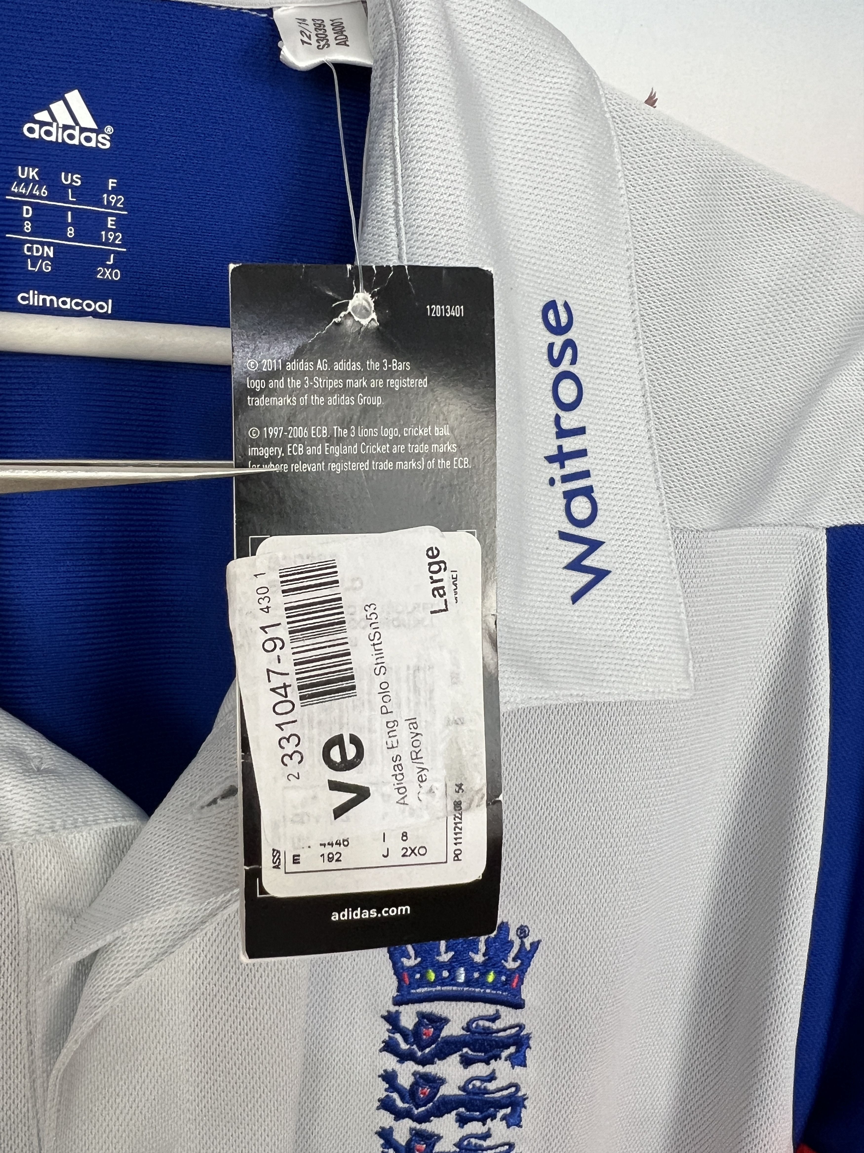 Adidas Adidas England National Team Cricket Polo Jersey Shirt Mens Size US L / EU 52-54 / 3 - 12 Thumbnail