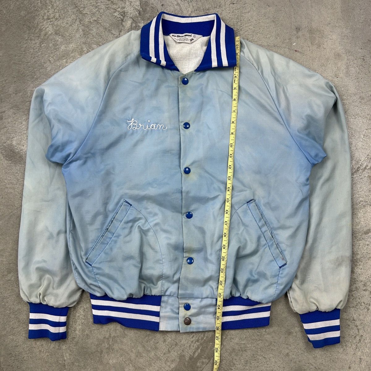 Vintage 1980s Thrashed Baseball Chainstitch Varsity Jacket Size US L / EU 52-54 / 3 - 21 Thumbnail