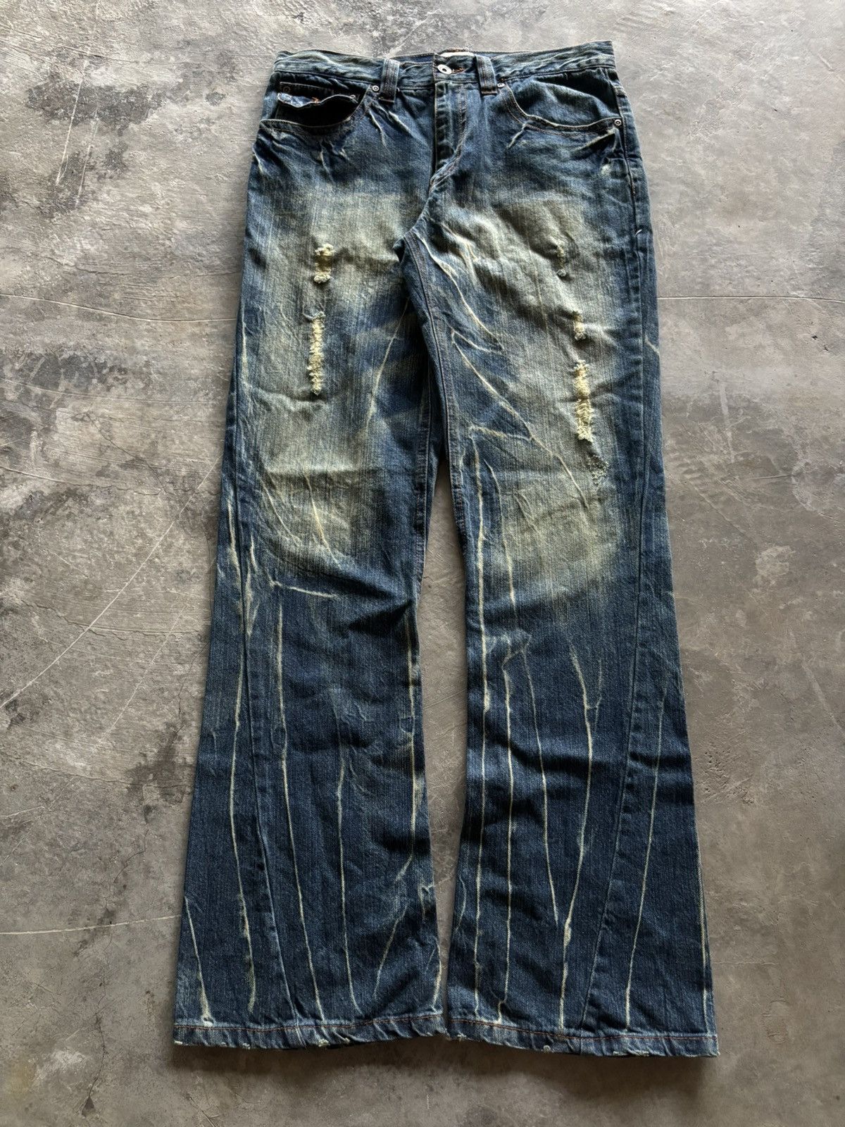 Tornado Mart NYLAUS flare distressed rusty mud wash mudmax style japanese Size US 31 - 1 Thumbnail