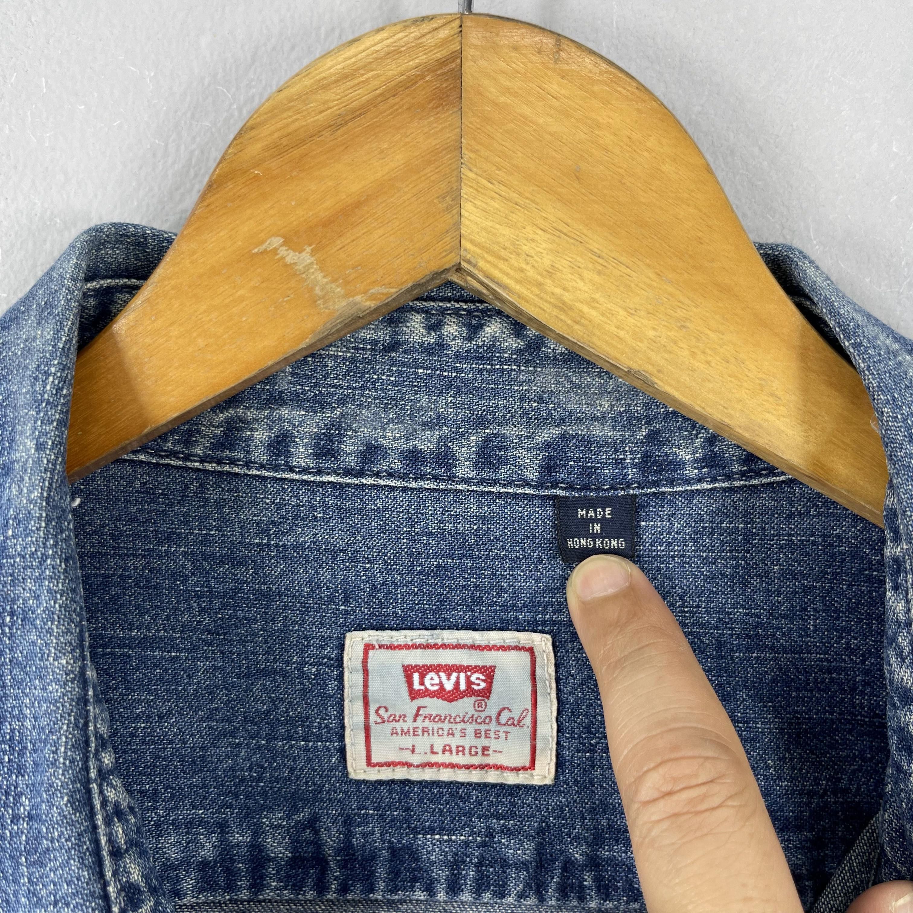 Levi's Vintage 90s LEVIS Denim Workers Double Pocket Shirt Size US XL / EU 56 / 4 - 4 Thumbnail
