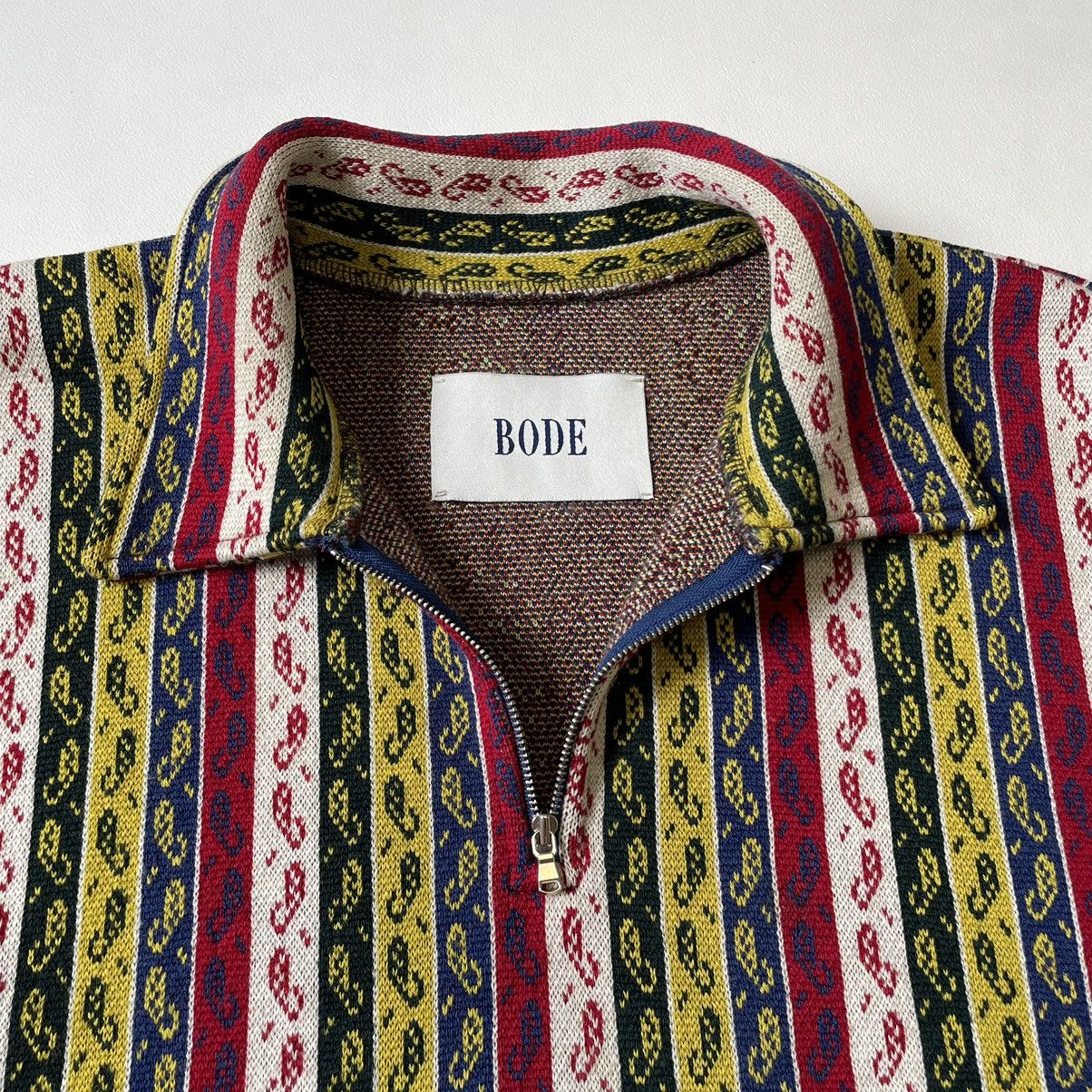 Bode Striped Paisley Quarter Zip Wool Sweater Size US L / EU 52-54 / 3 - 4 Thumbnail