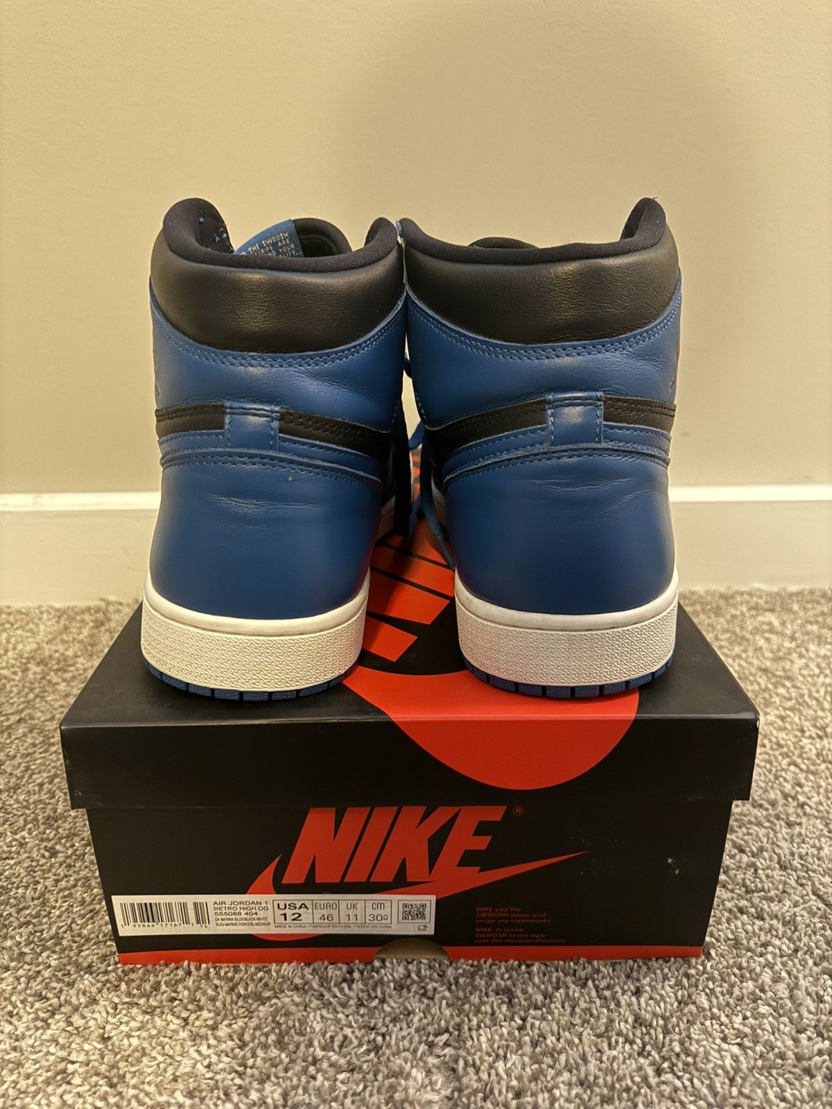 Jordan Brand Air Jordan 1 Retro High OG “Blue Marina” Size US 12 / EU 45 - 5 Thumbnail
