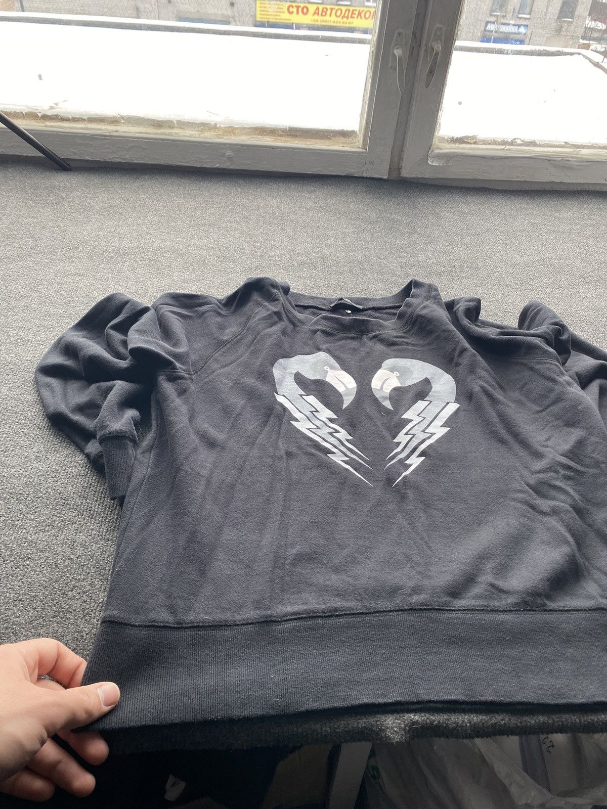 Diesel 🔥Diesel Flamingo Black faded sweatshirt m wom y2k gothic emo Size M / US 6-8 / IT 42-44 - 23 Thumbnail