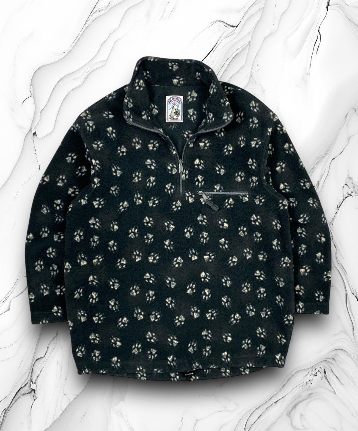 Vintage Jack Wolfskin Polarsystem Paw Prints Fleece Jacket