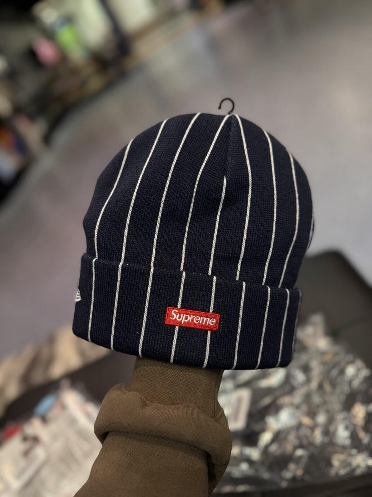 Supreme Supreme New Era Devil S Logo Beanie - Blue Stripe- Brand New Size ONE SIZE - 3 Thumbnail